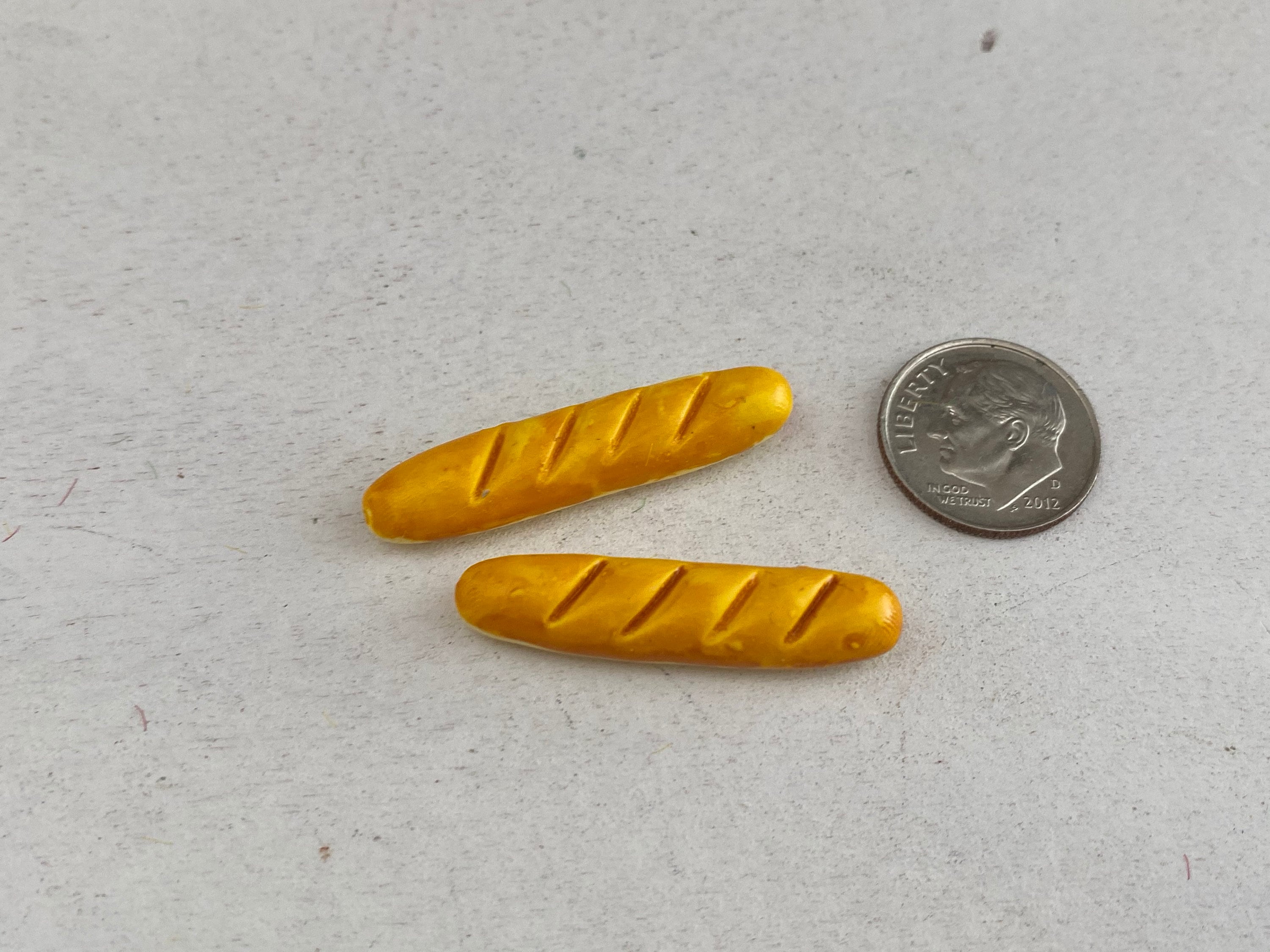 Miniature Bread Mini French Bread Loaves 2 Pieces Dollhouse Etsy