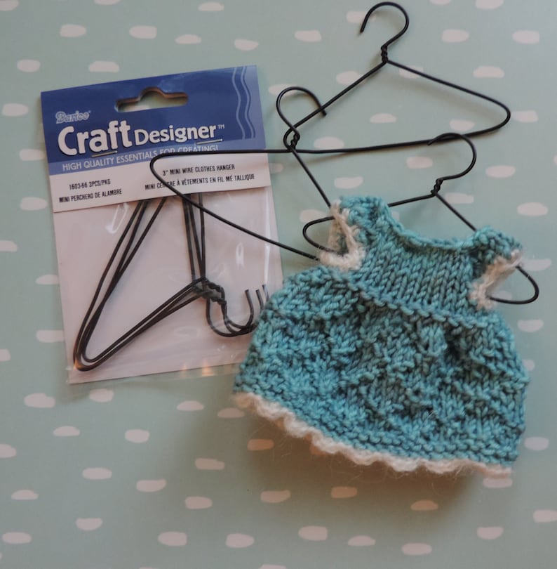 Packaged Set of 3 Great for Doll Clothes and Crafts Black Wire Hangers 3 Inch Mini Wire Hangers