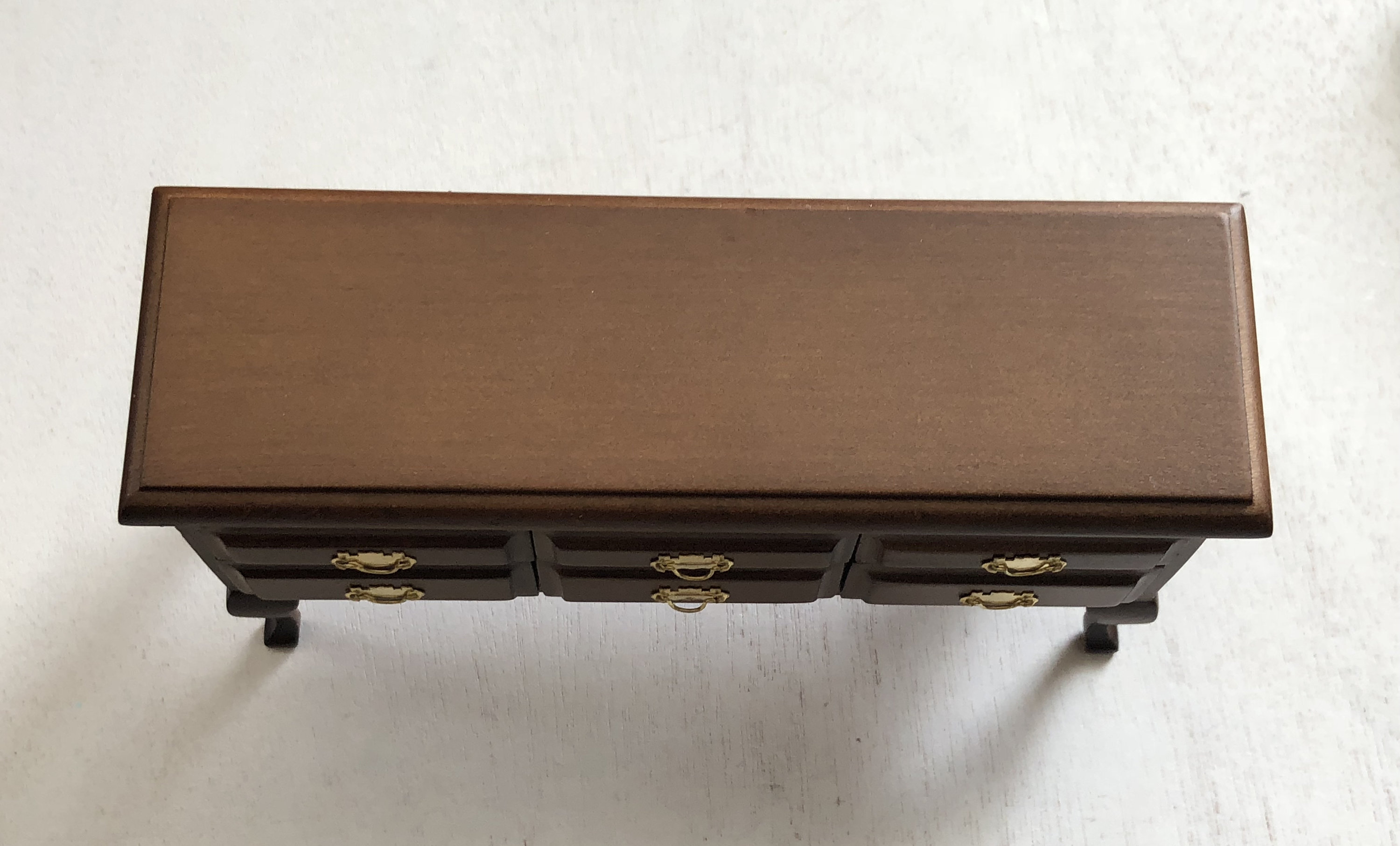 Miniature Huntboard, Mini Wood Sideboard, Walnut Side Table With