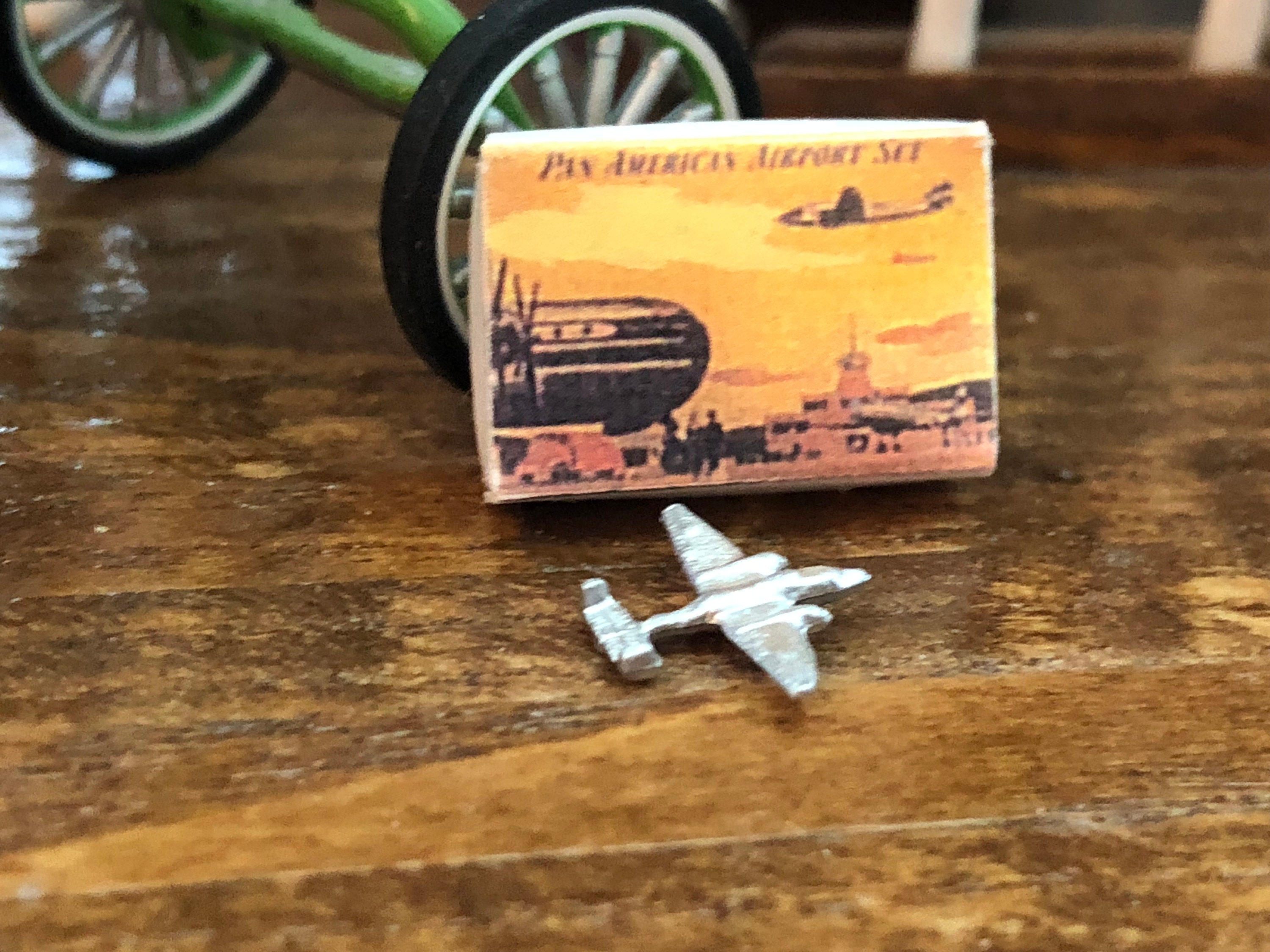 Miniature Toy Airplane and Box Set, Vintage Look Pan American Airplane