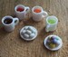 Miniature Easter Egg Coloring Set, Dollhouse Miniatures, 1:12 Scale, Set includes Plates of Eggs and 4 Filled Dye Cups 