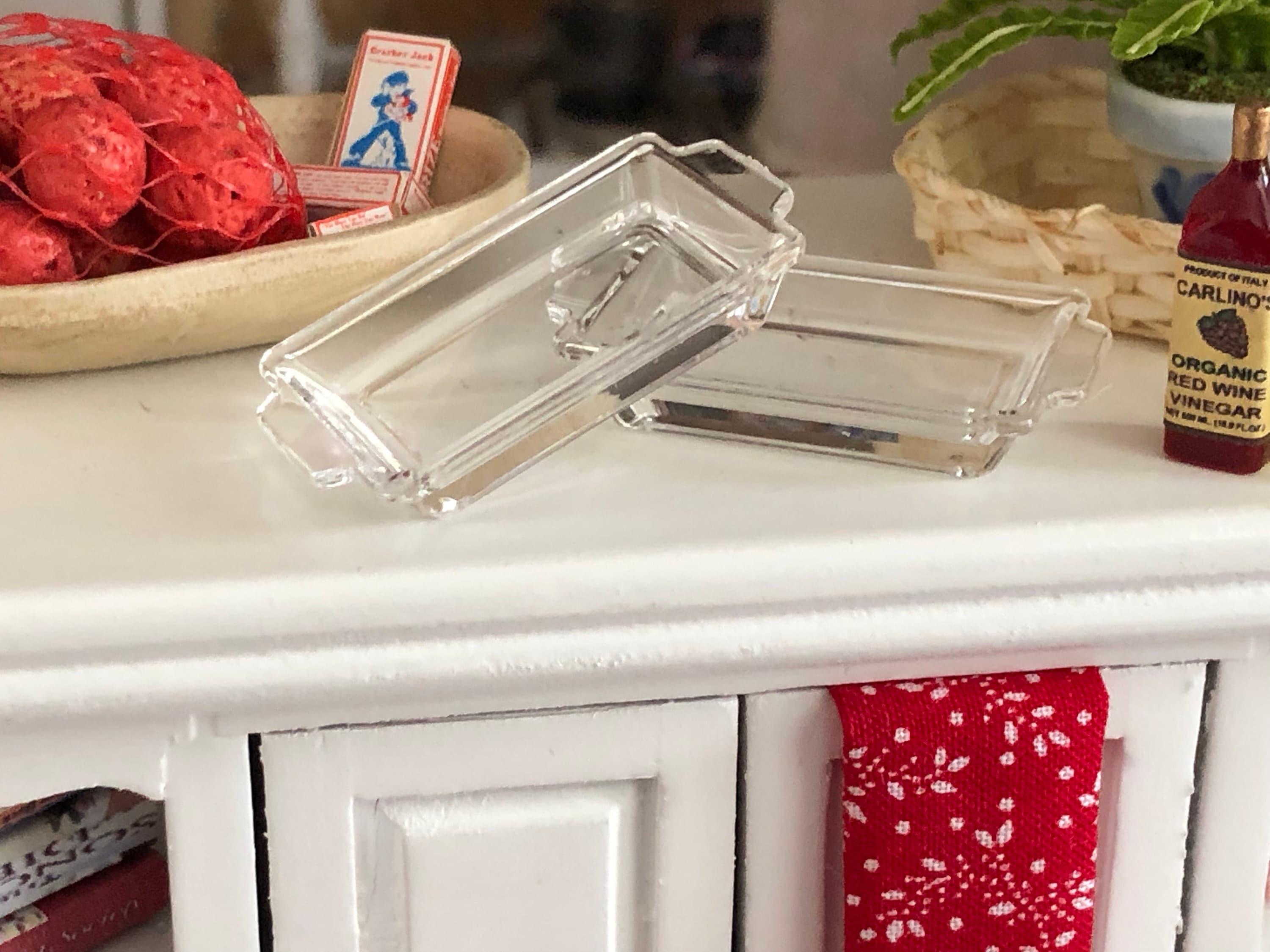 Miniature Trays, Set of 2 Clear Trays, Style 94, Dollhouse Miniature, 1