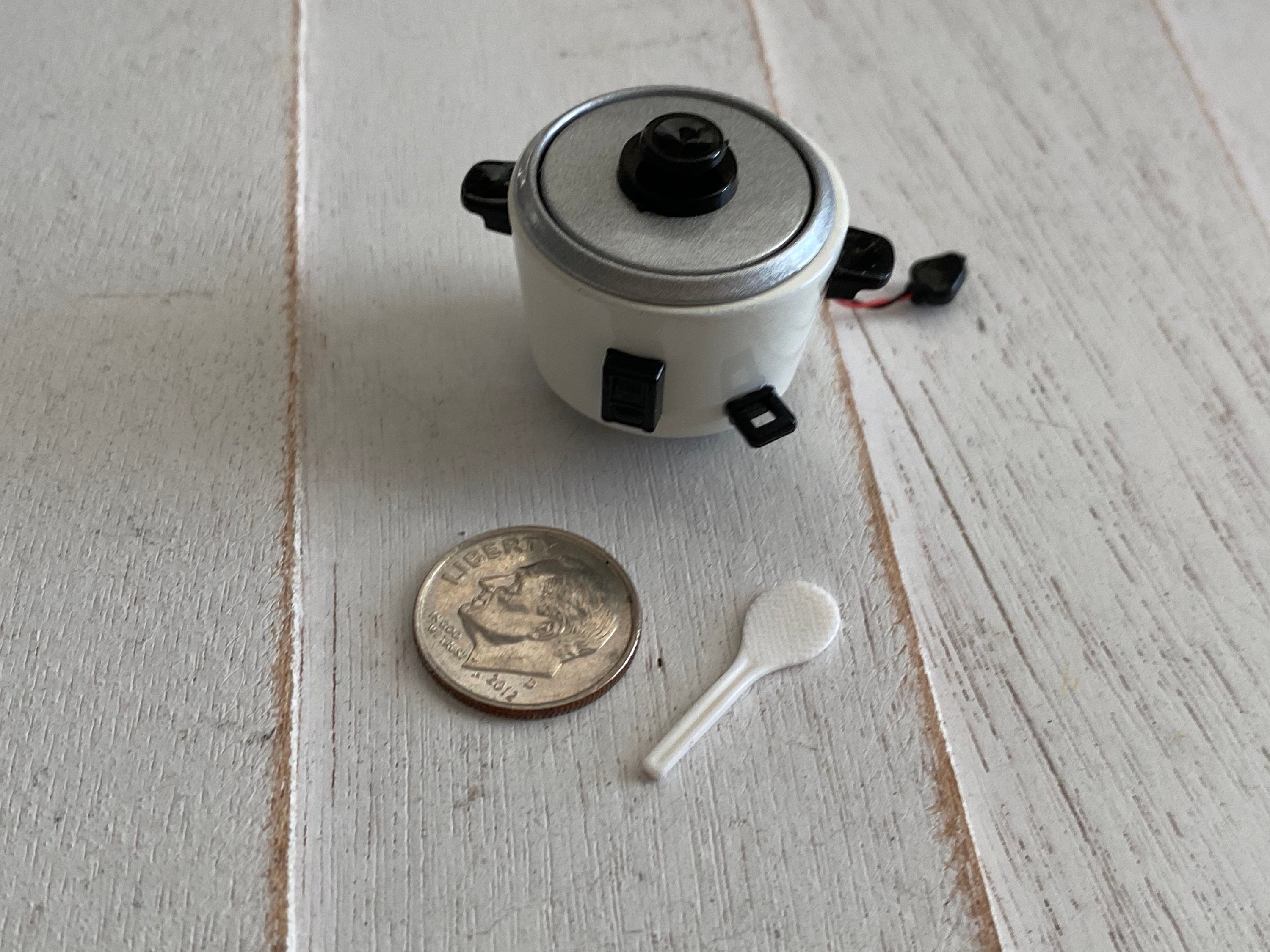Miniature Rice Cooker, Mini Cooker With Removable Pot, Lid and Spatula
