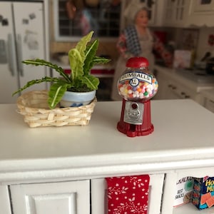 Miniature Gumball Machine, Filled Gum Ball Machine, Dollhouse Miniature ...