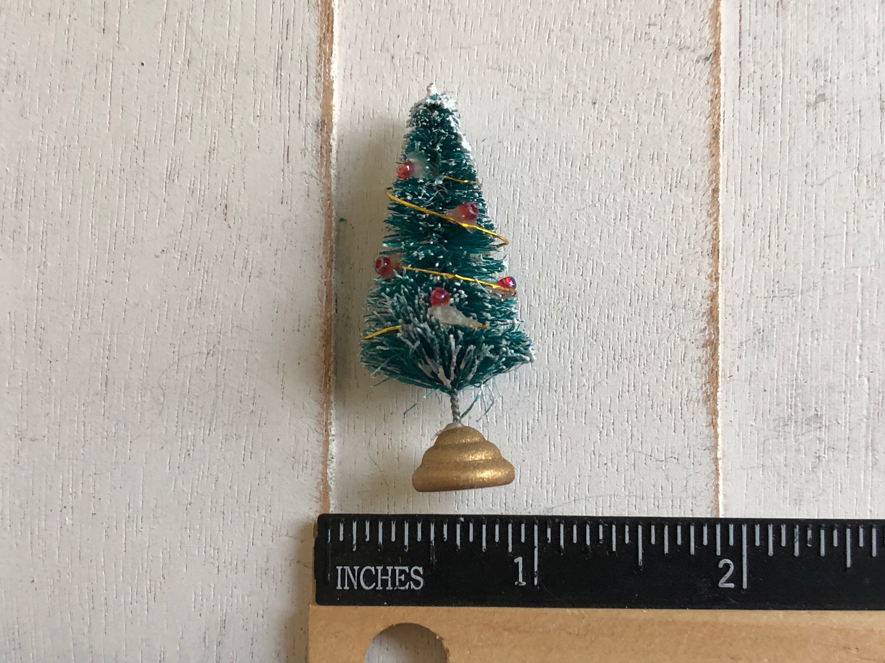 Miniature Christmas Tree, Little Decorated Tree, Dollhouse Miniature, 1
