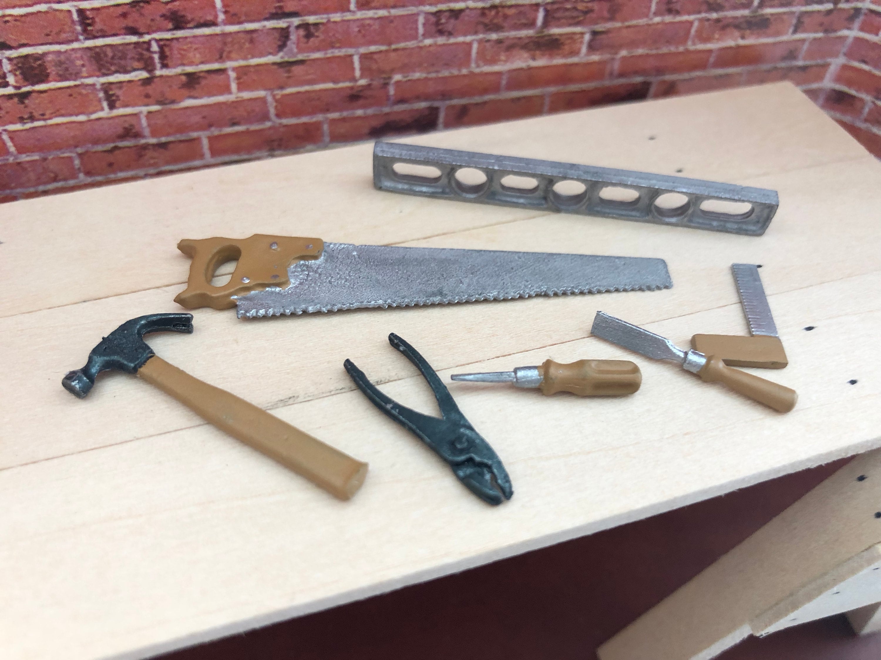 Miniature Tools Mini 7 Piece Tool Set Style 00 Saw Level Etsy