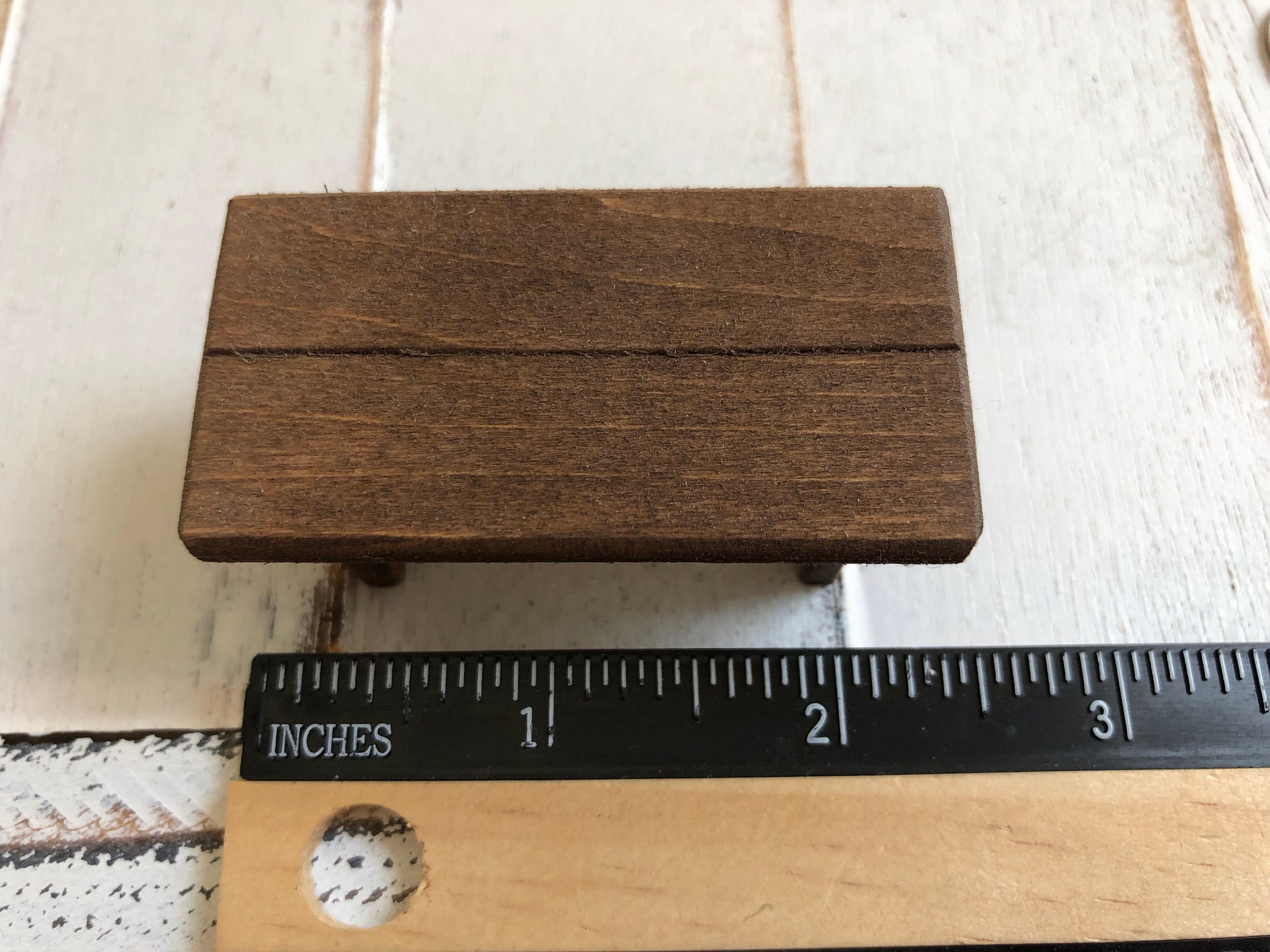 Miniature Wood Bench, Hand Crafted Mini Wood Bench, Dollhouse Miniature