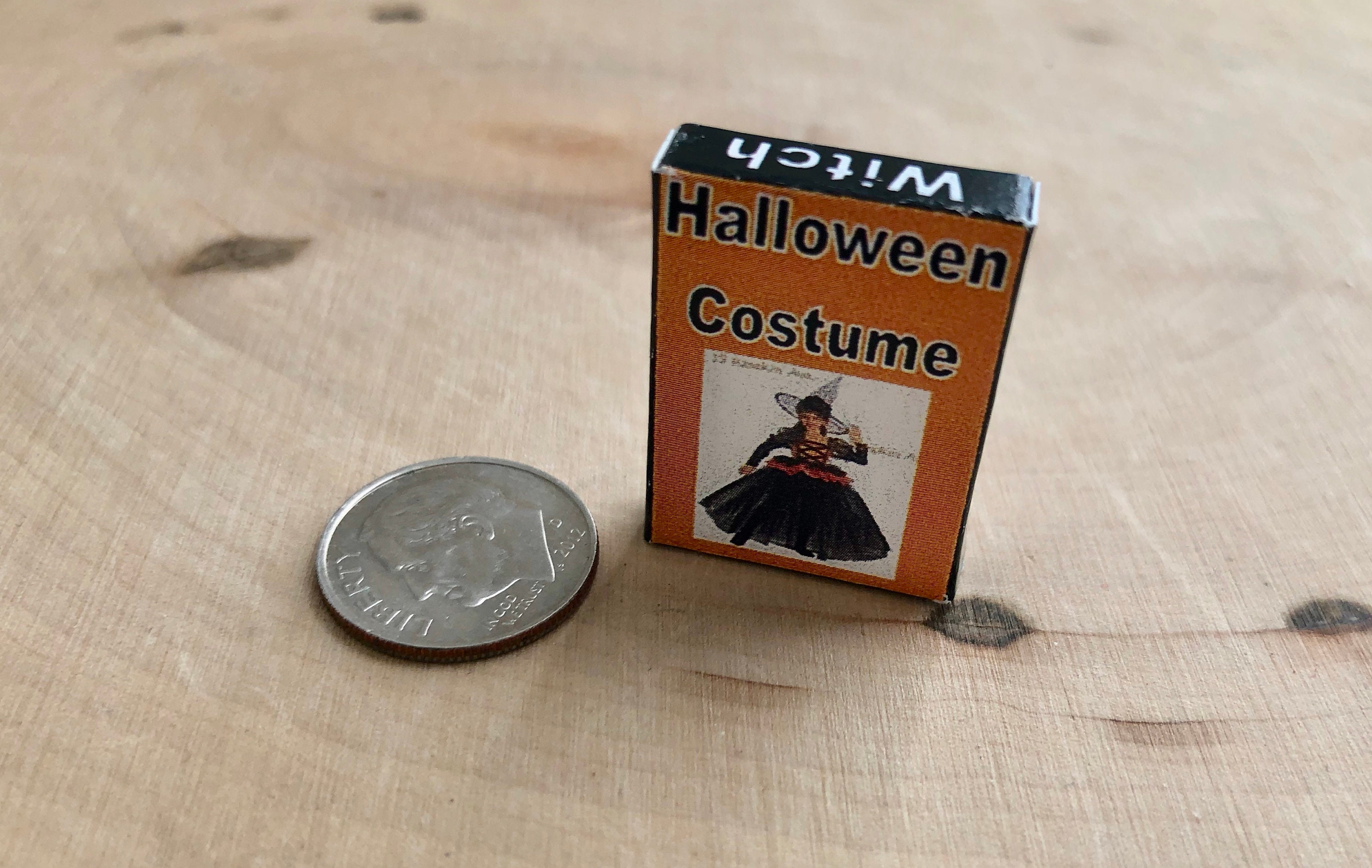 Miniature Witch Costume Box, Mini Halloween Costume Box, Dollhouse