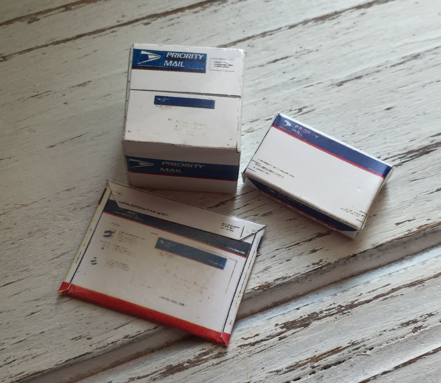 Miniature Mail Boxes, Shipping Boxes, Dollhouse Office Supplies
