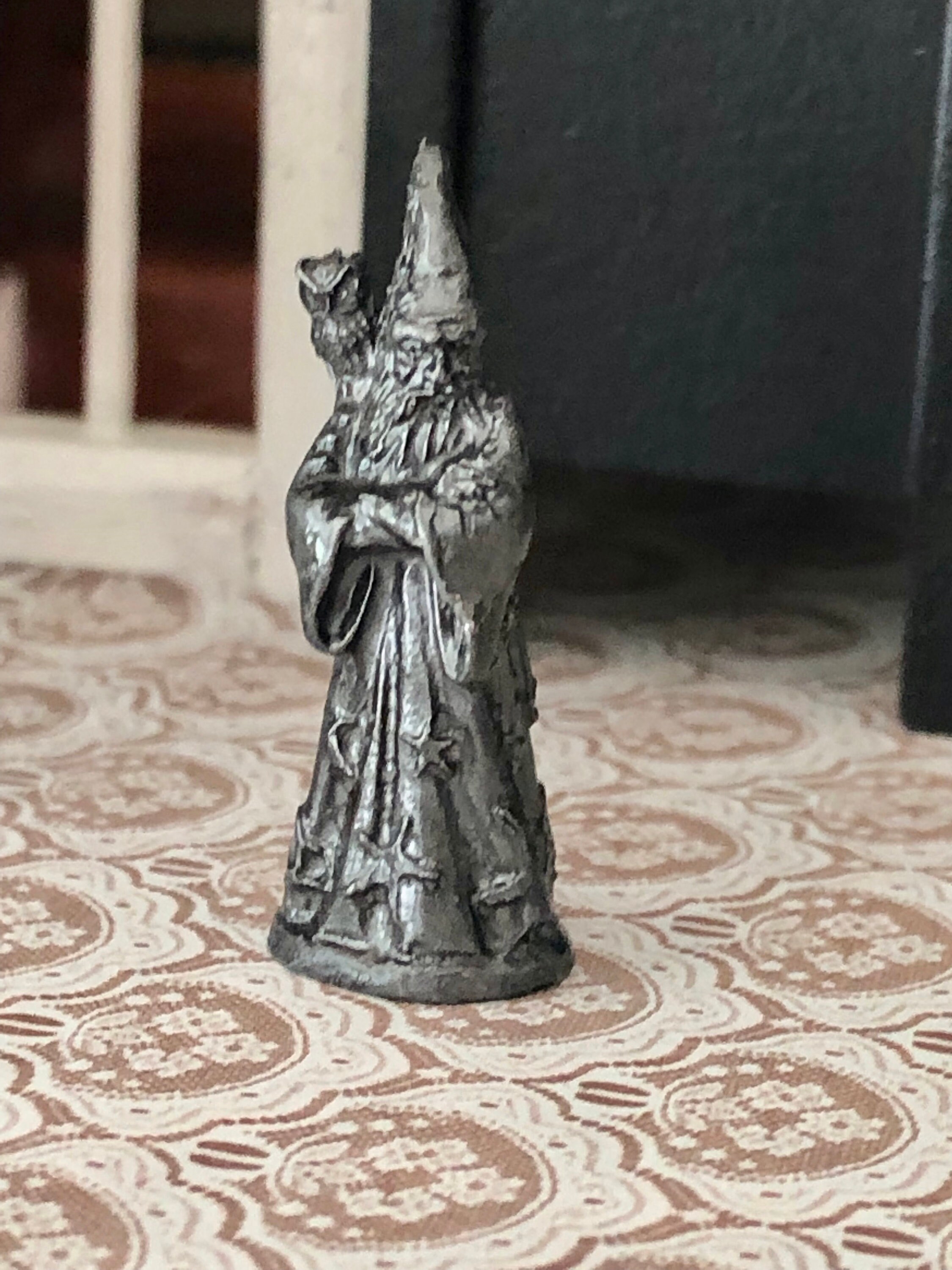 Miniature Wizard With Owl Statue Figurine, Mini Ship Figurine Statue