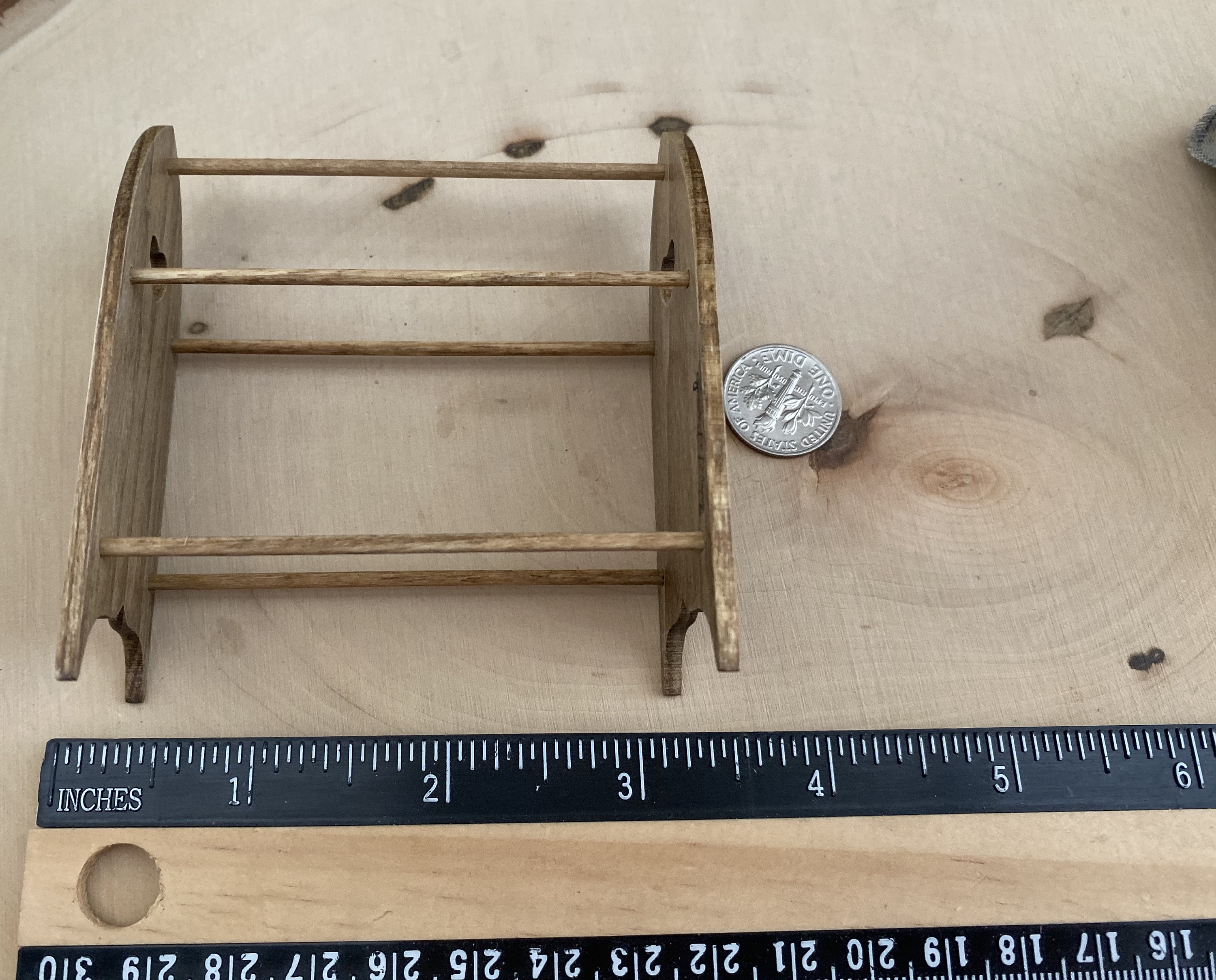 Miniature Quilt Rack, Mini Wood Hand Crafted Quilt Stand, Dollhouse