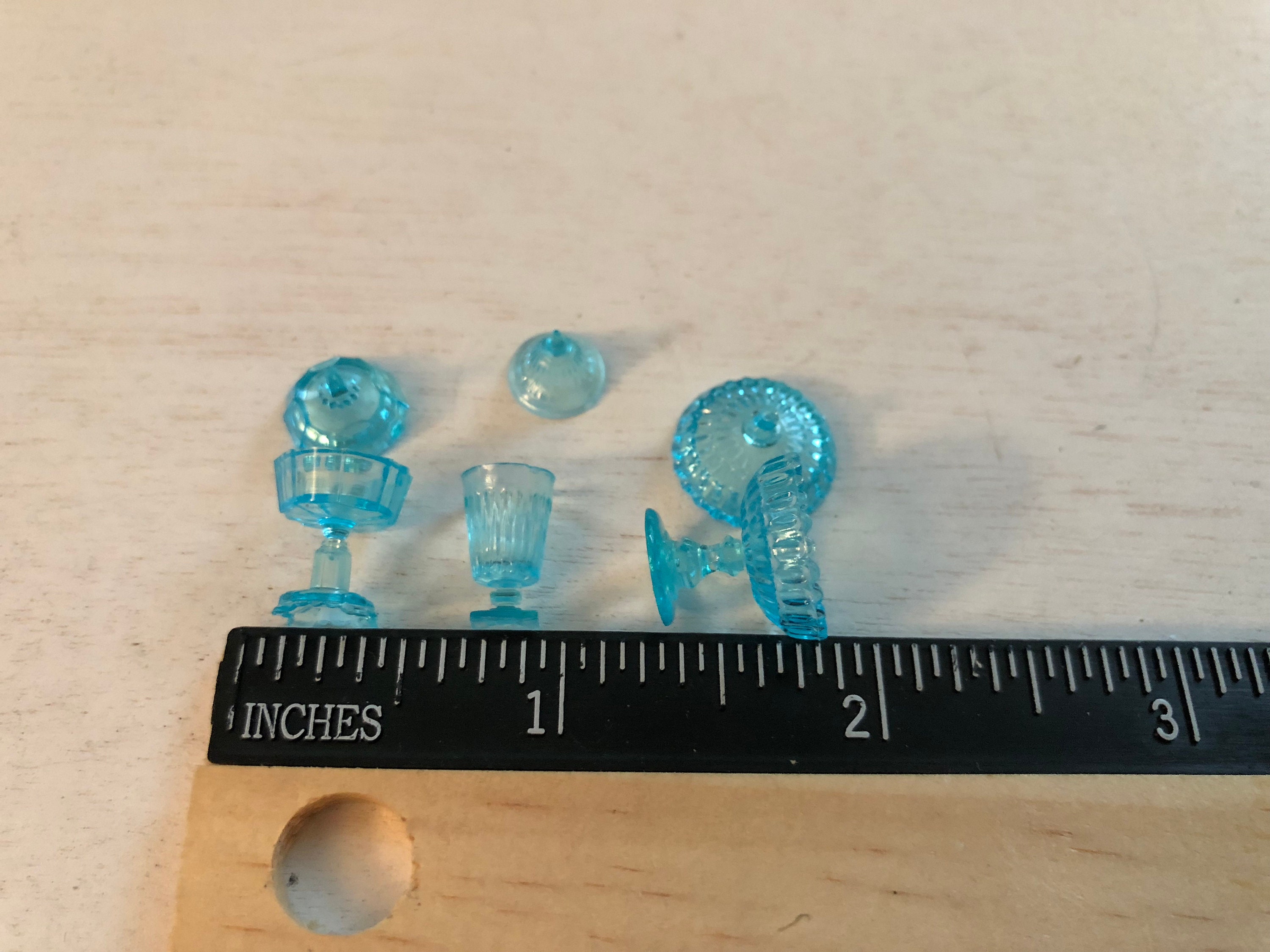 Miniature Candy Dish Set, Blue Candy Dishes, Set of 3 With Lids