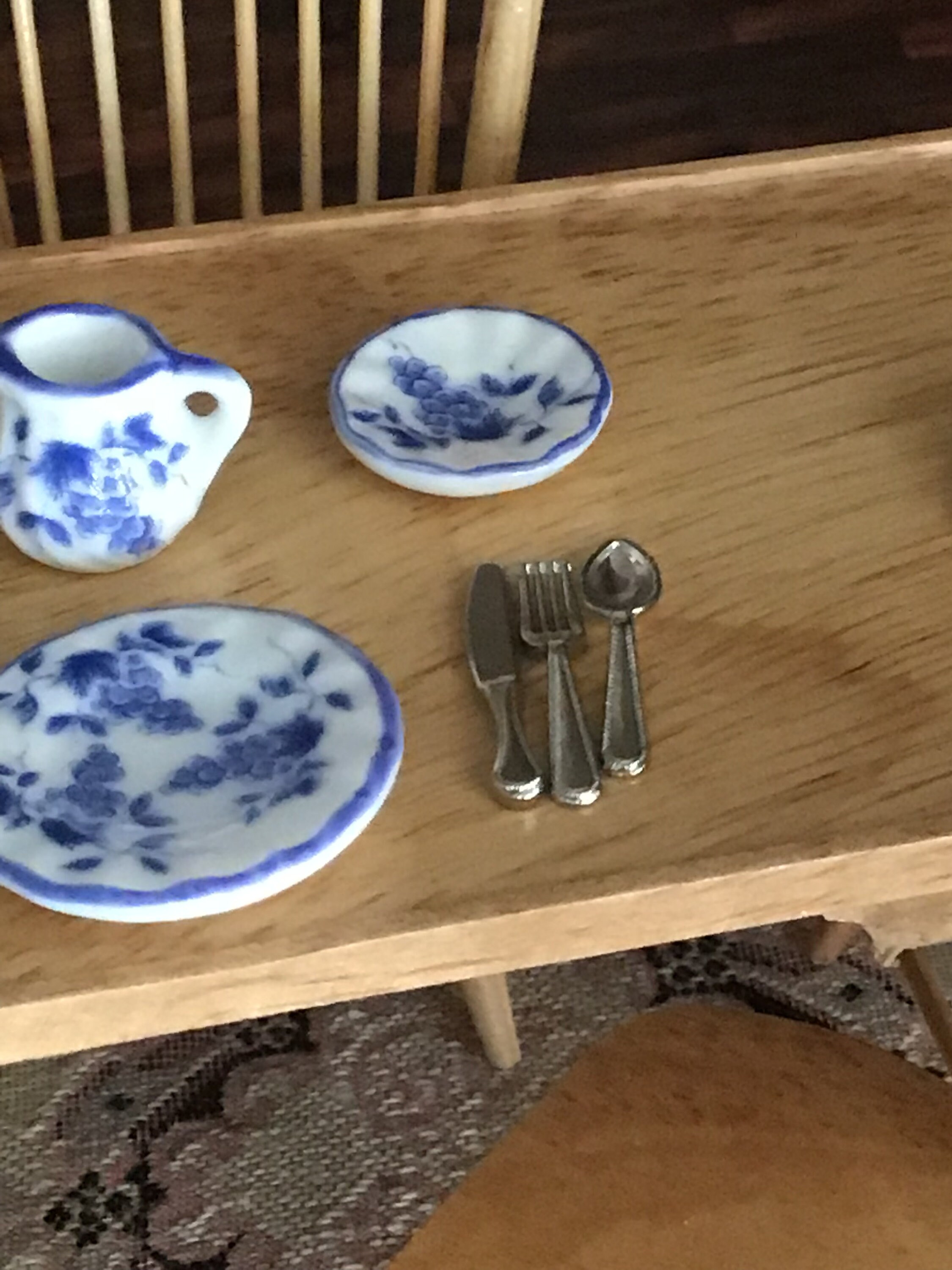 Miniature Silverware Set, 12 Piece Flatware, Mini Cutlery, Dollhouse