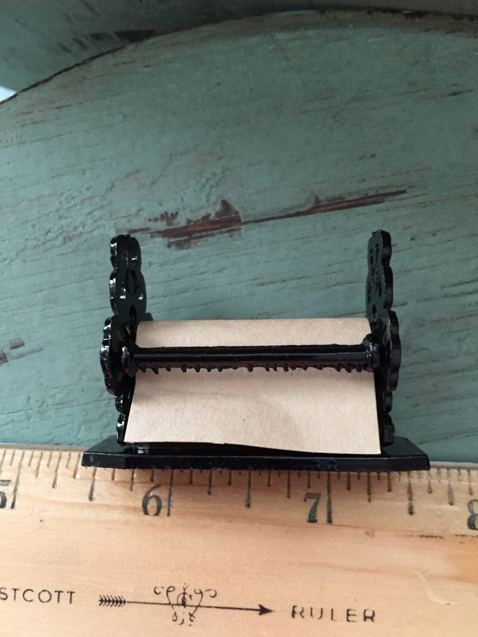 Miniature Vintage Paper Dispenser Paper Cutter Dollhouse Etsy