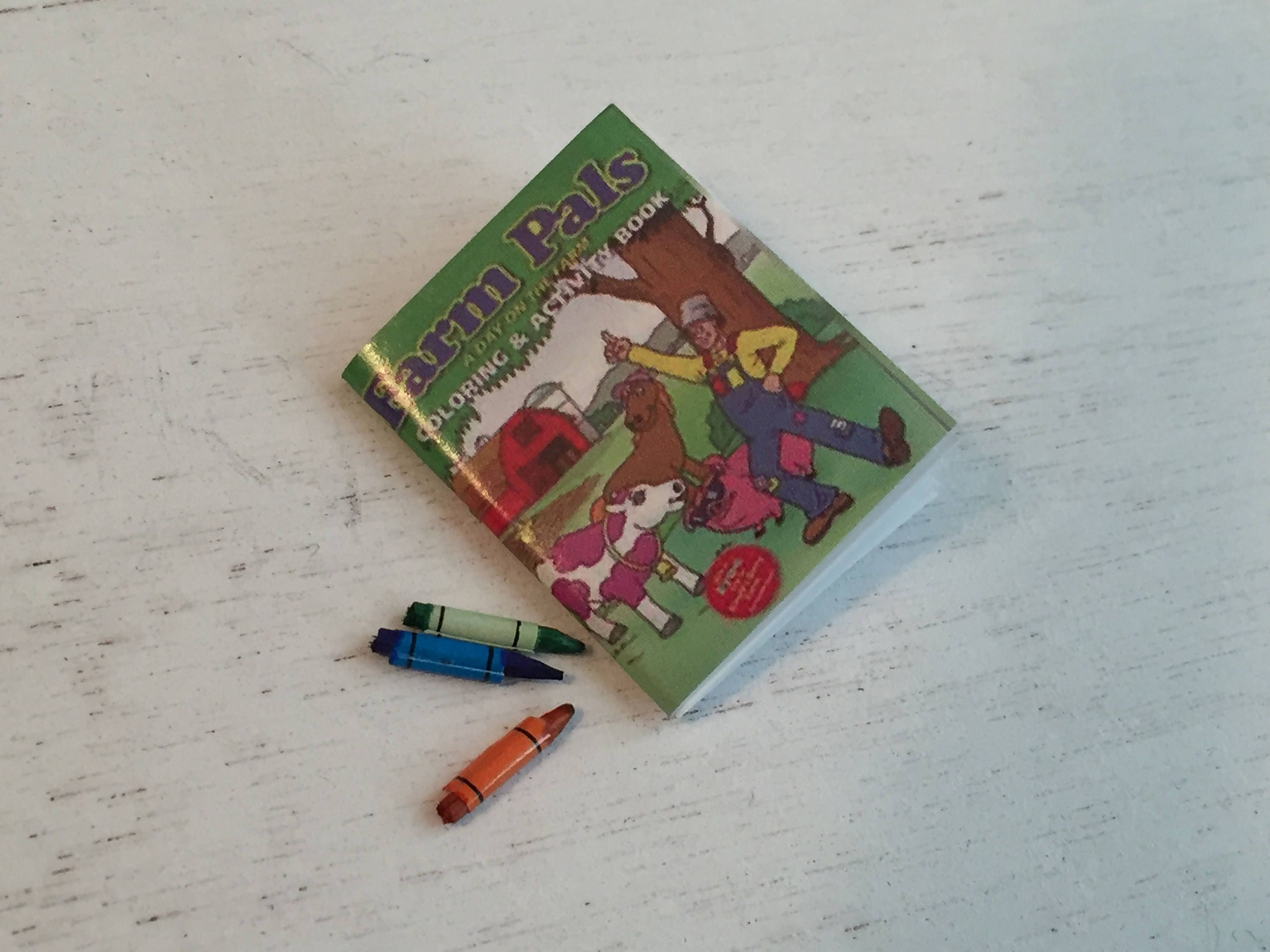 Download Miniature Coloring Book and Crayons, Dollhouse Miniature, 1:12 Scale, Dollhouse Accessory, Decor ...