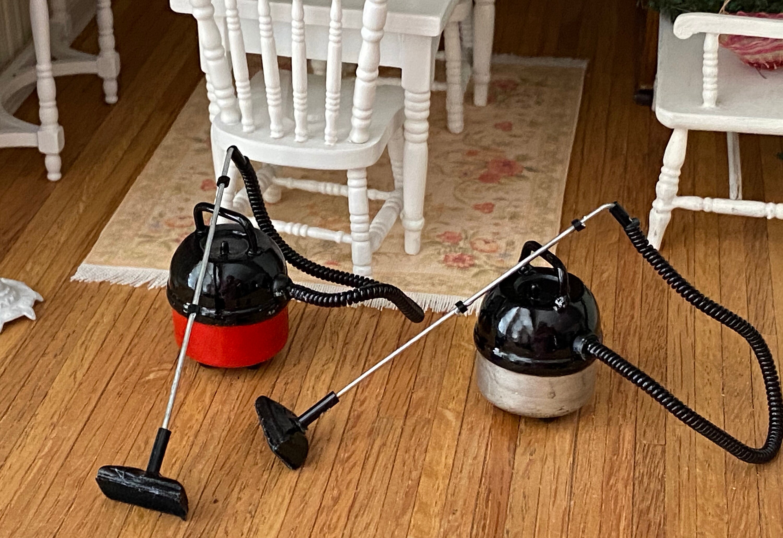 Miniature Vacuum, Mini Vacuum, Choose Red or Silver, Dollhouse