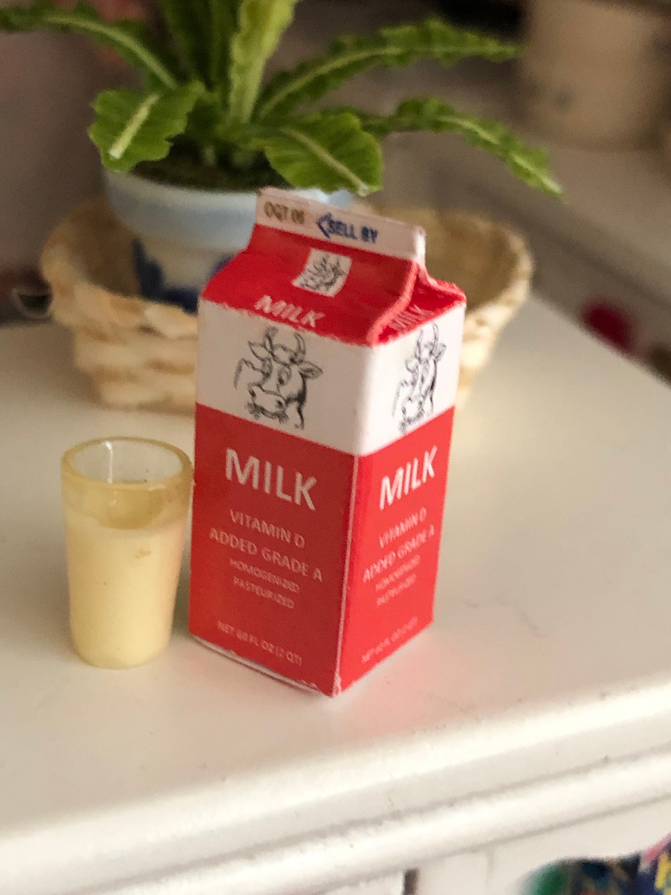 DOLLHOUSE Miniature SIZE MILK Carton Box