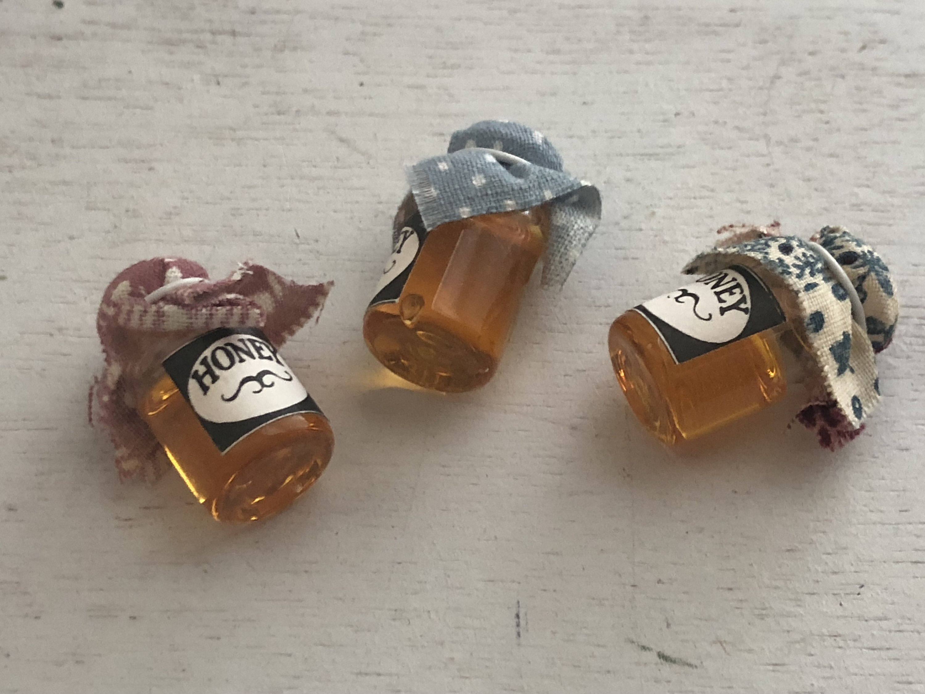 Miniature Honey, Canned Honey Jar, Choose Lid Fabric, Mini Canning Jar