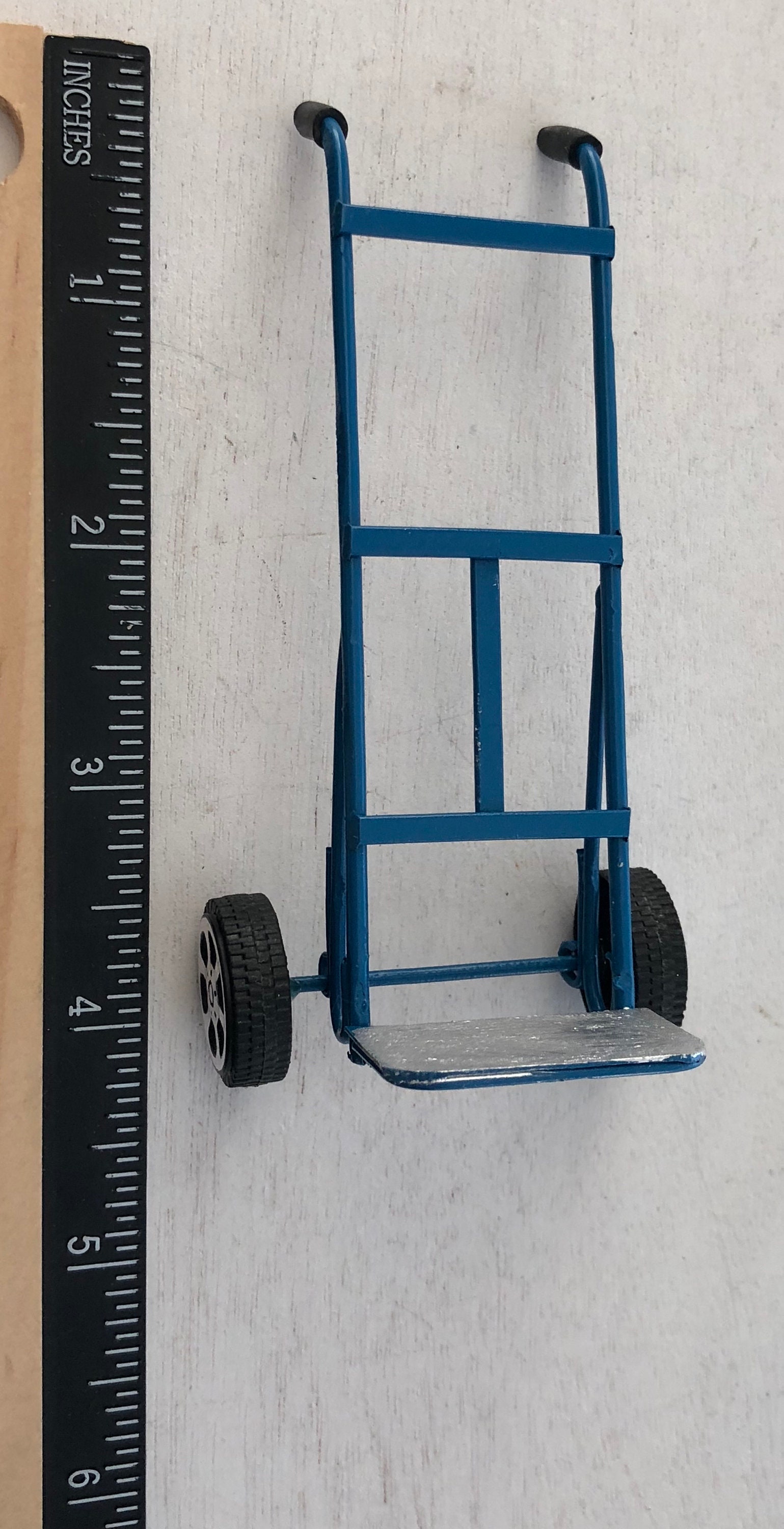 Miniature Dolly, Blue Metal Miniature Dolly, Dollhouse Miniature, 112