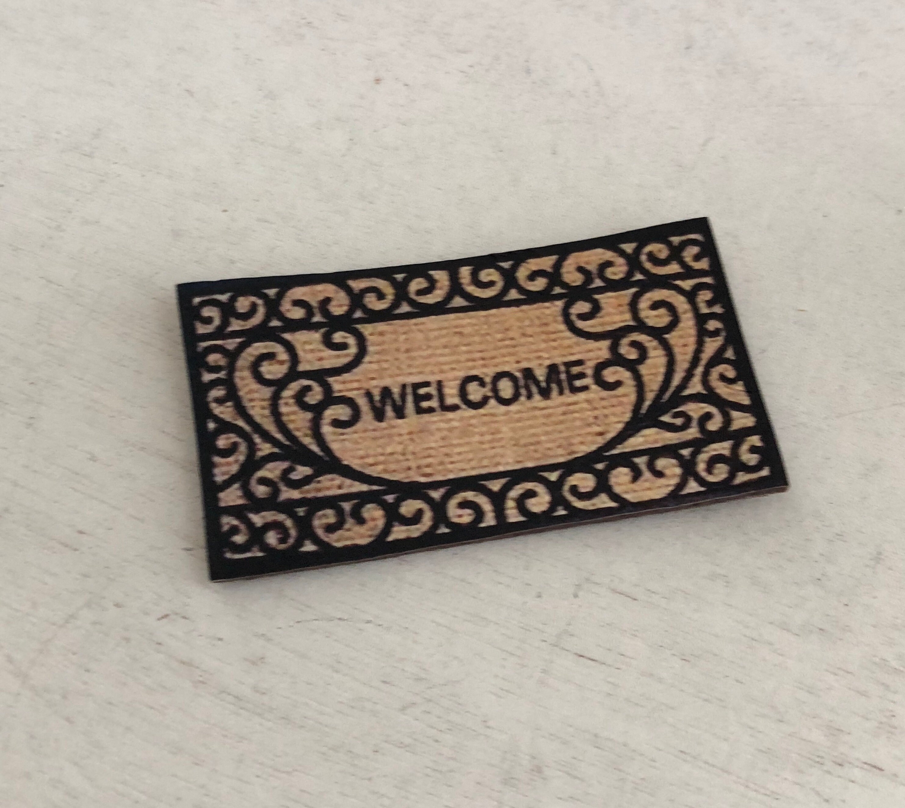 Miniature Mat, Dollhouse Miniature, 112 Scale, Mini Rug