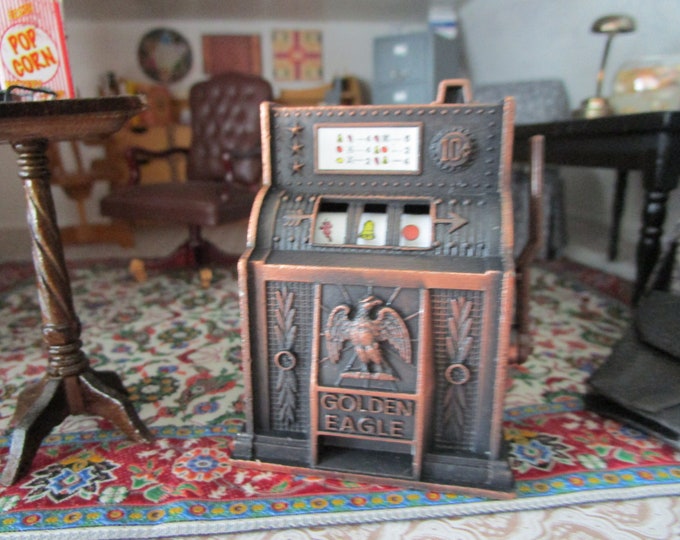Miniature Slot Machine Sharpener, Vintage Look Mini Die Cast Slot Machine, Miniature Pencil Sharpener