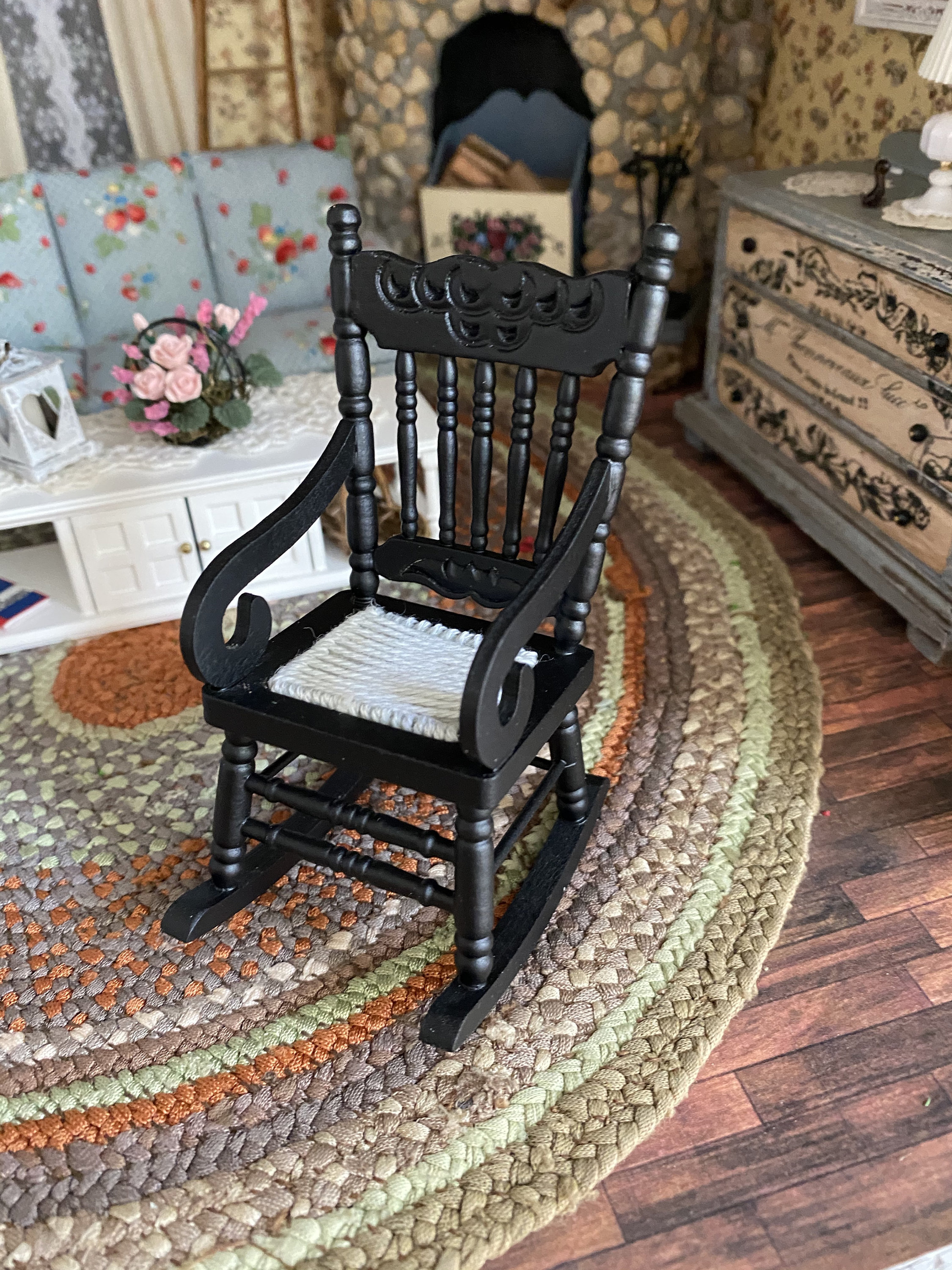 Miniature Rocking Chair, Black Gloucester Style Rocking Chair,
Style #29, Mini Wood Rocker