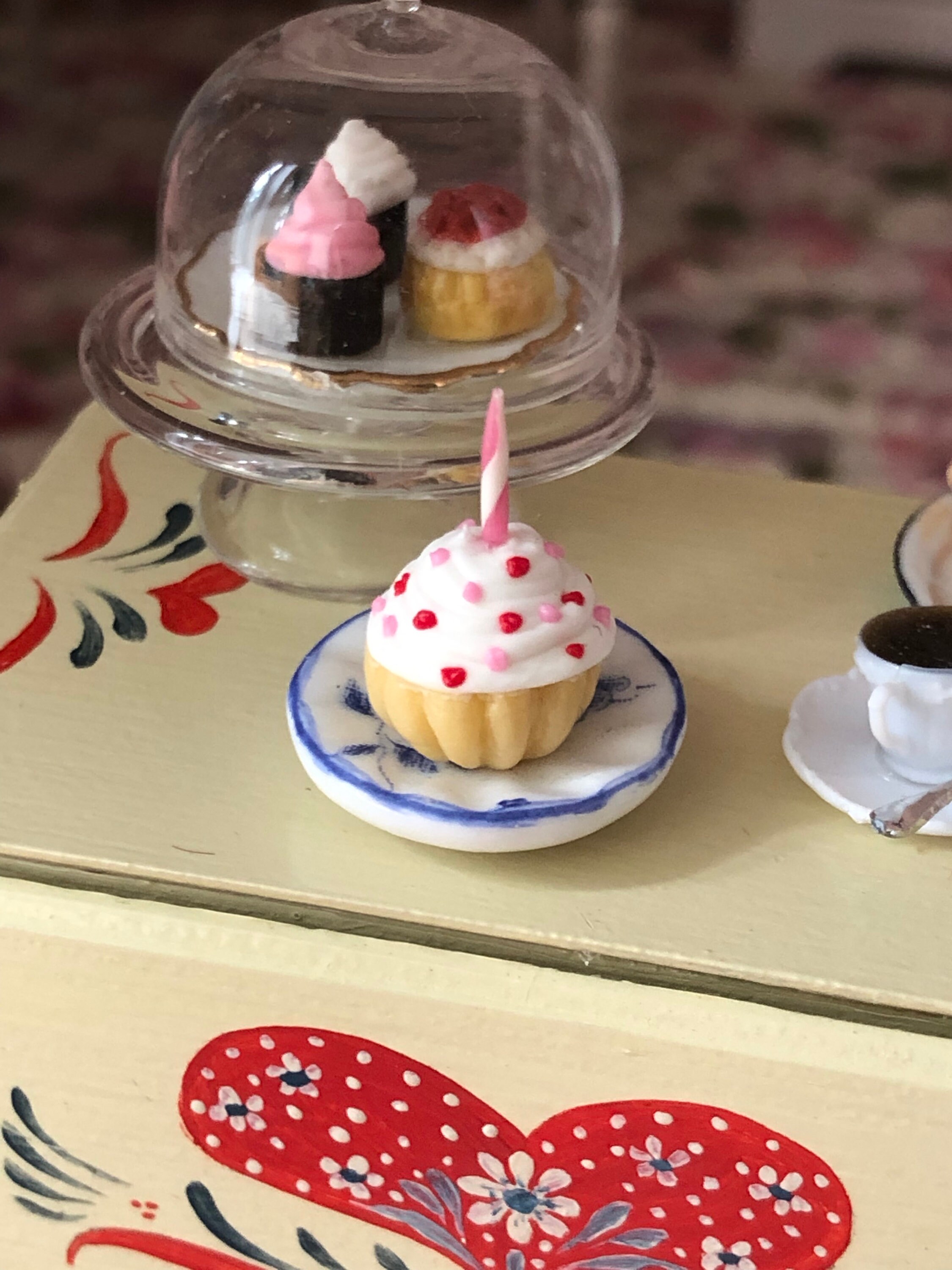 Miniature Cupcake with Birthday Candle, Mini Birthday Cupcake