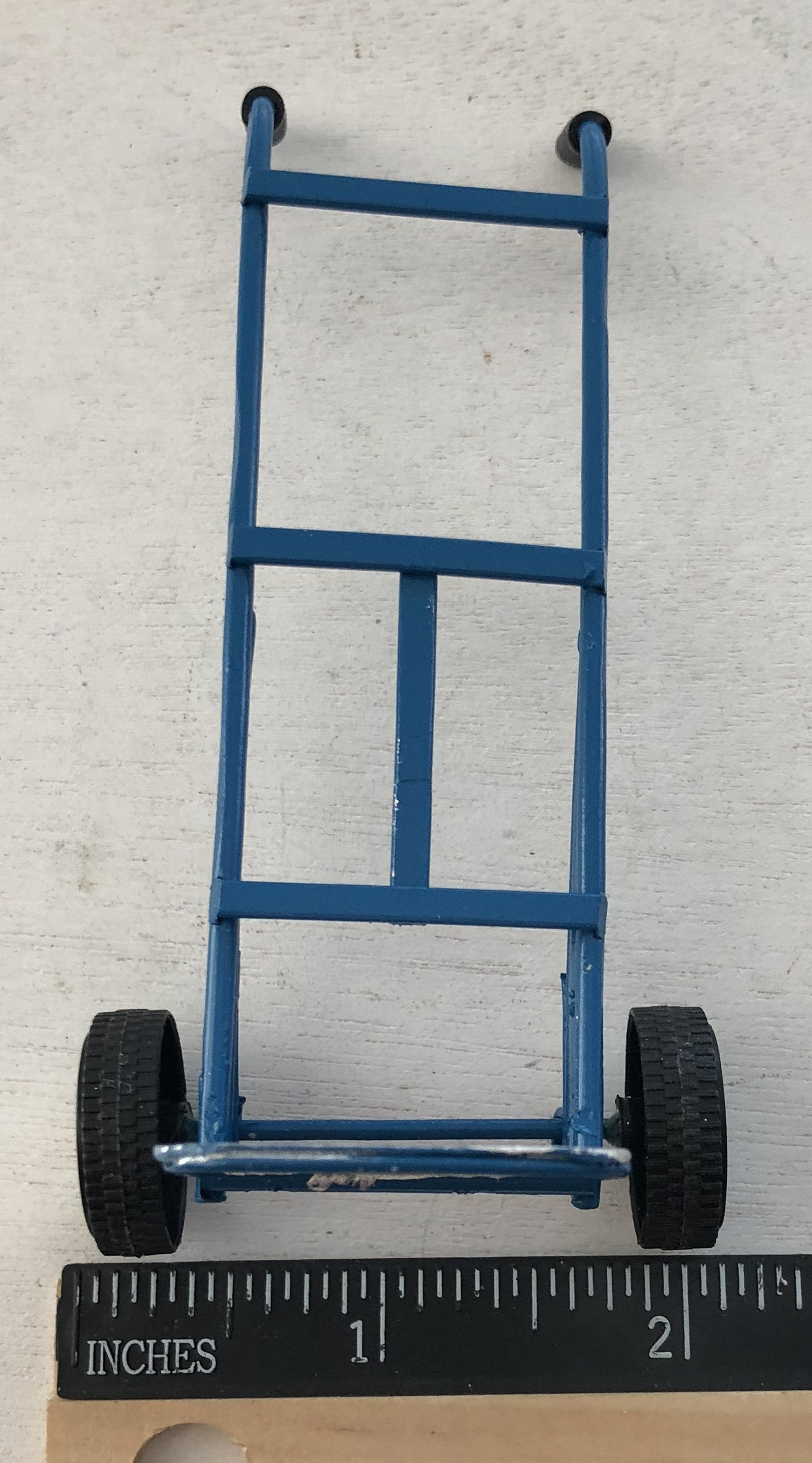 Miniature Dolly, Blue Metal Miniature Dolly, Dollhouse Miniature, 112