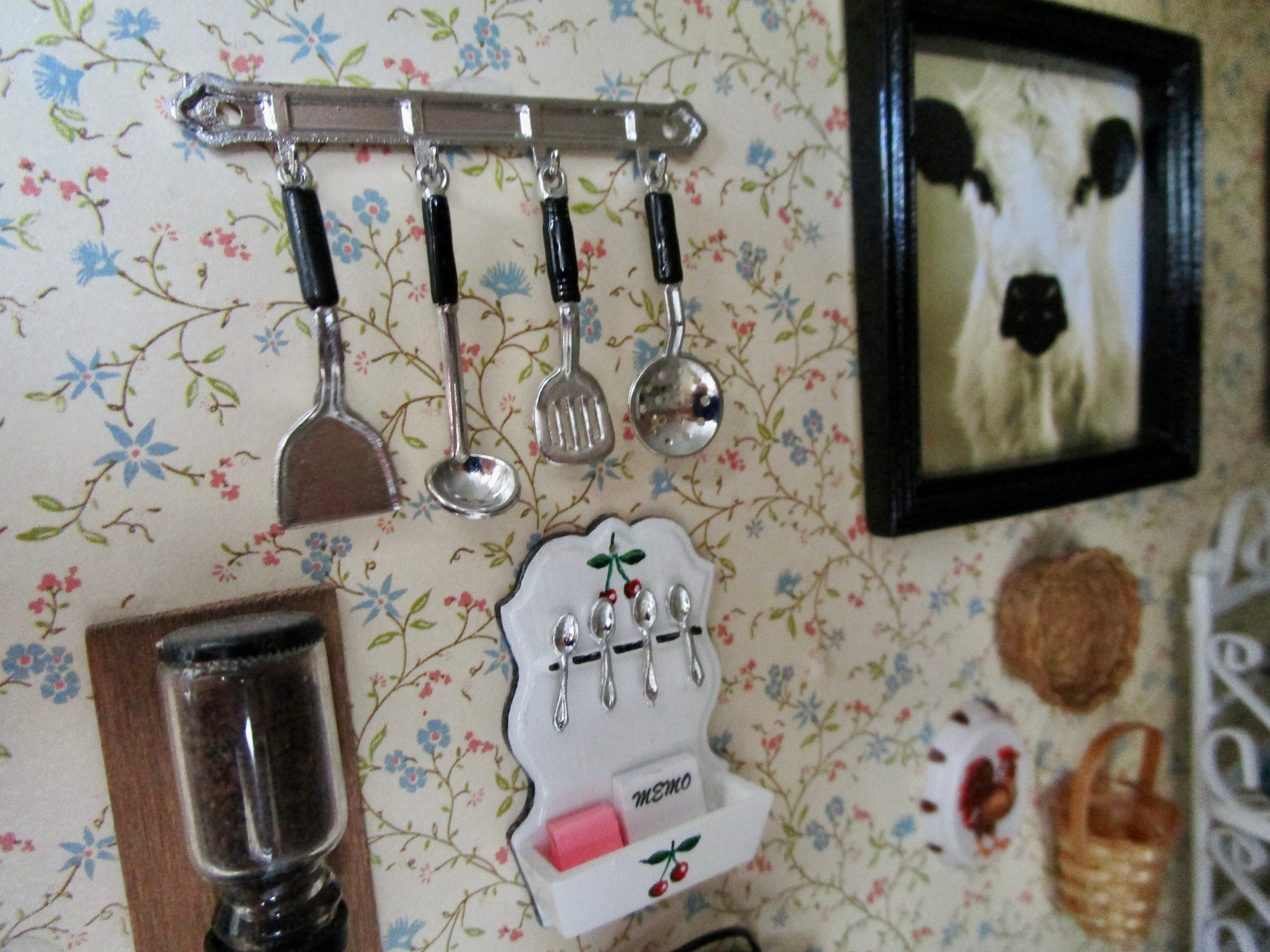 Miniature Kitchen Utensils With Hanging Rack, 5 Piece Set, Mini Kitchen Tools, Style 72