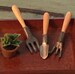 Miniature Gardening Tools, Metal Tools, Wood Handles, 3 Piece Set, Dollhouse Miniatures, Dollhouse, Fairy Garden, Mini Garden Accessory 