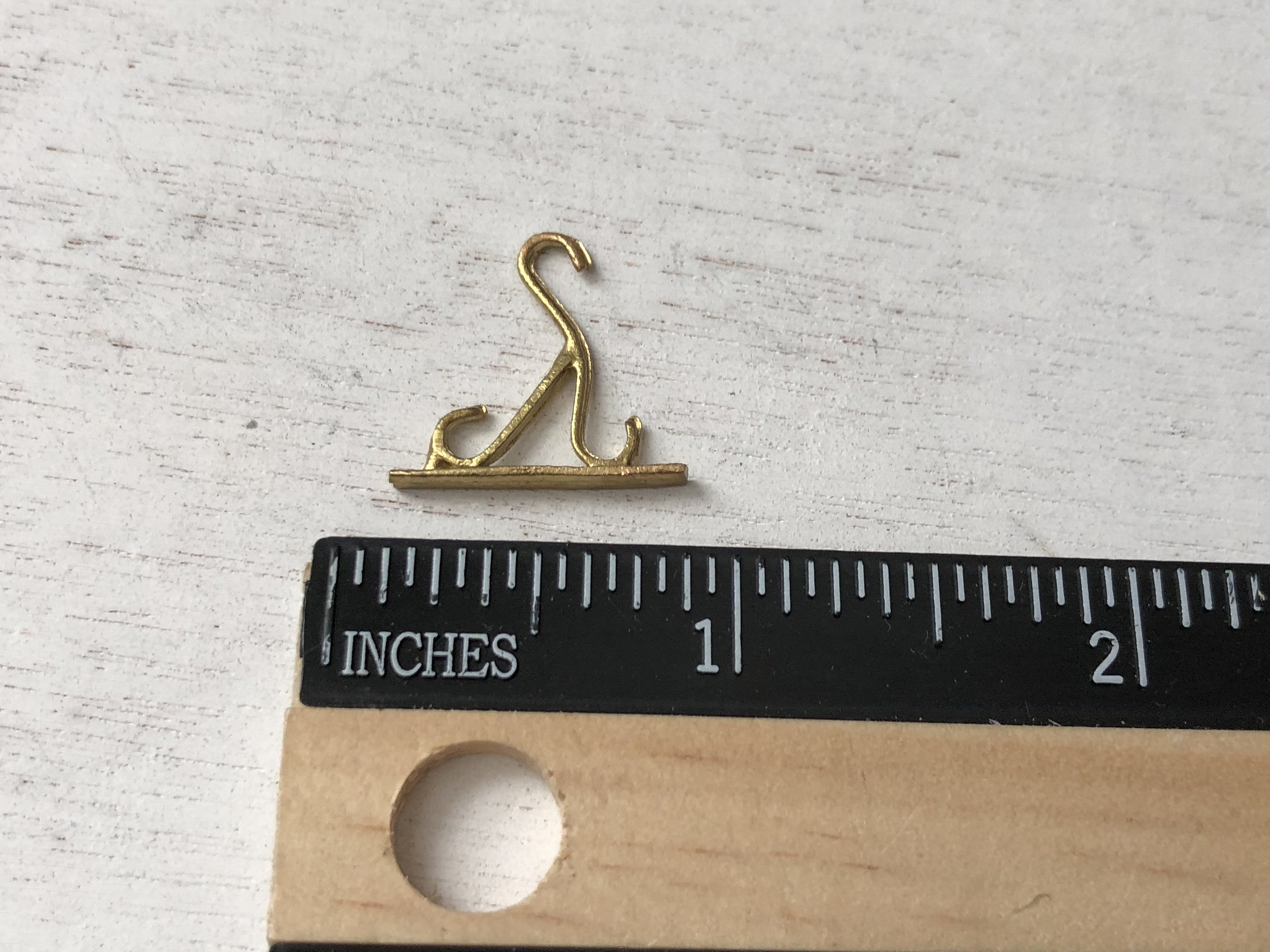 Miniature Plant Hook, Metal Gold Wall Hook, Dollhouse Miniature, 112