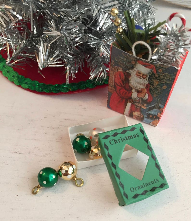 Miniature Apple Christmas Ornaments Wooden: DOLLHOUSE 1:12 Scale 6