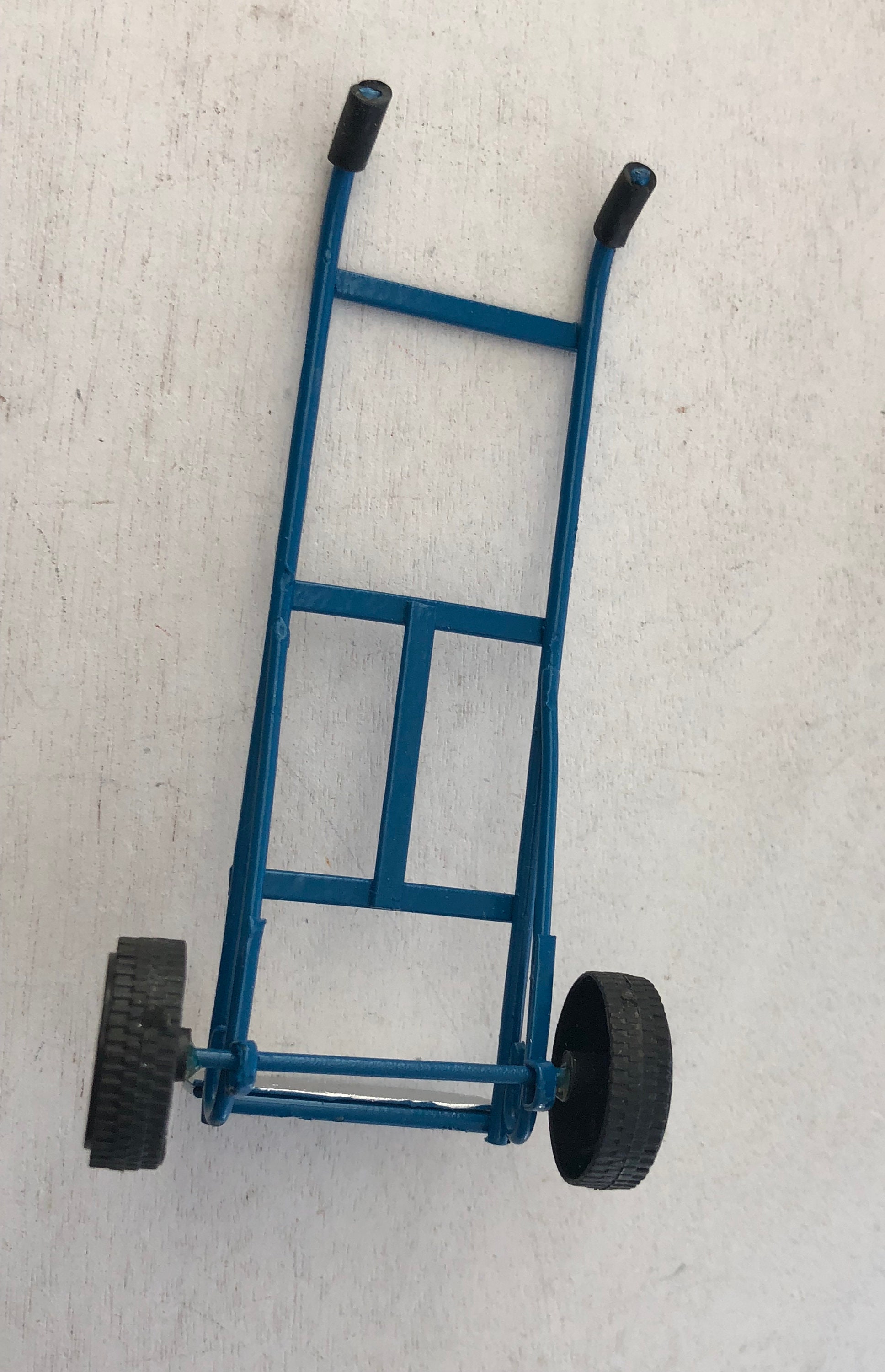 Miniature Dolly, Blue Metal Miniature Dolly, Dollhouse Miniature, 112