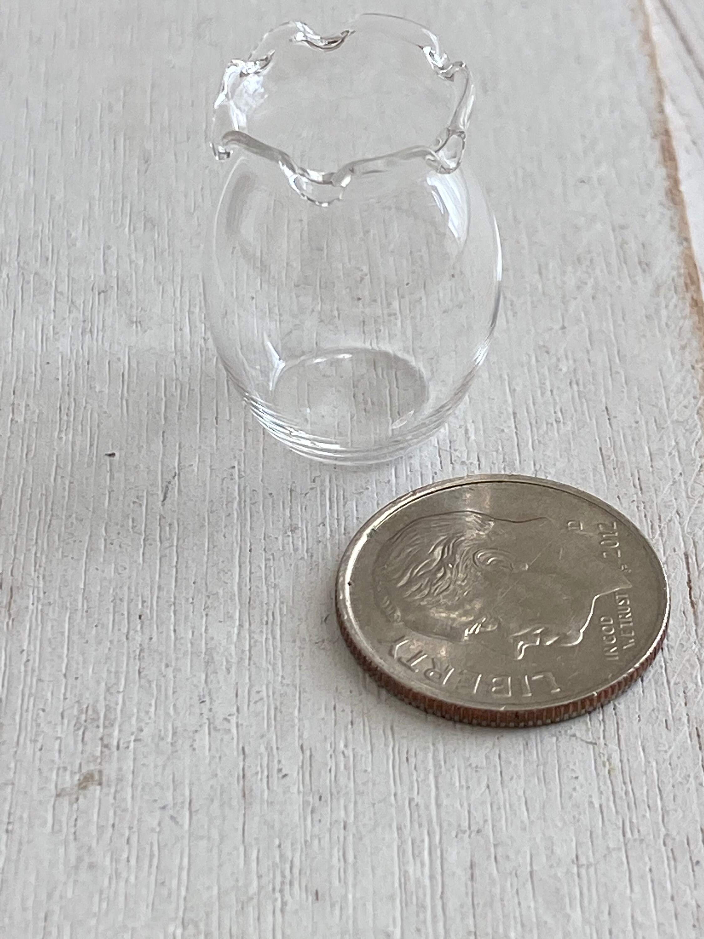 Miniature Glass Vase, Fluted Glass Vase, Style 40, Dollhouse Miniature