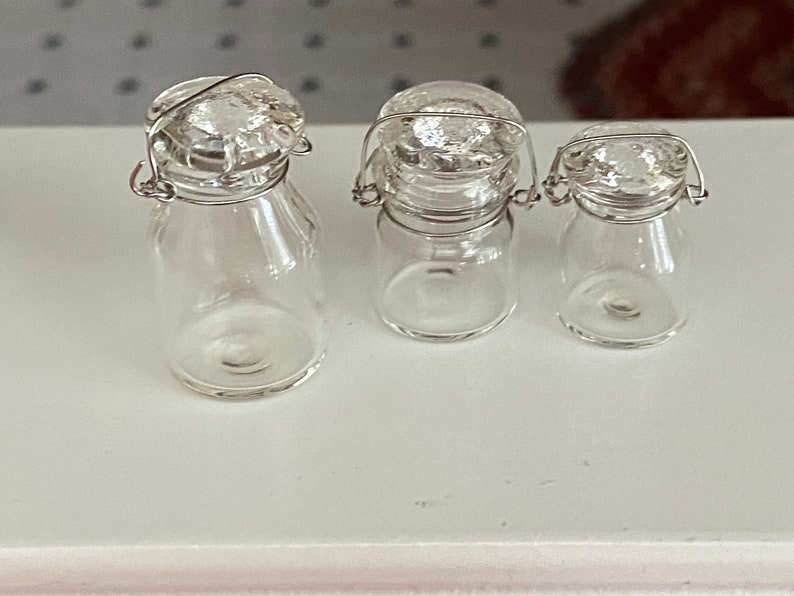 Miniature Glass Canisters Mini Canning Jars 3 Piece Set - Etsy