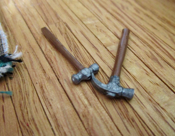 Miniature Hammer Set, 2 Piece Mini Hammer Set, Style 94, Dollhouse