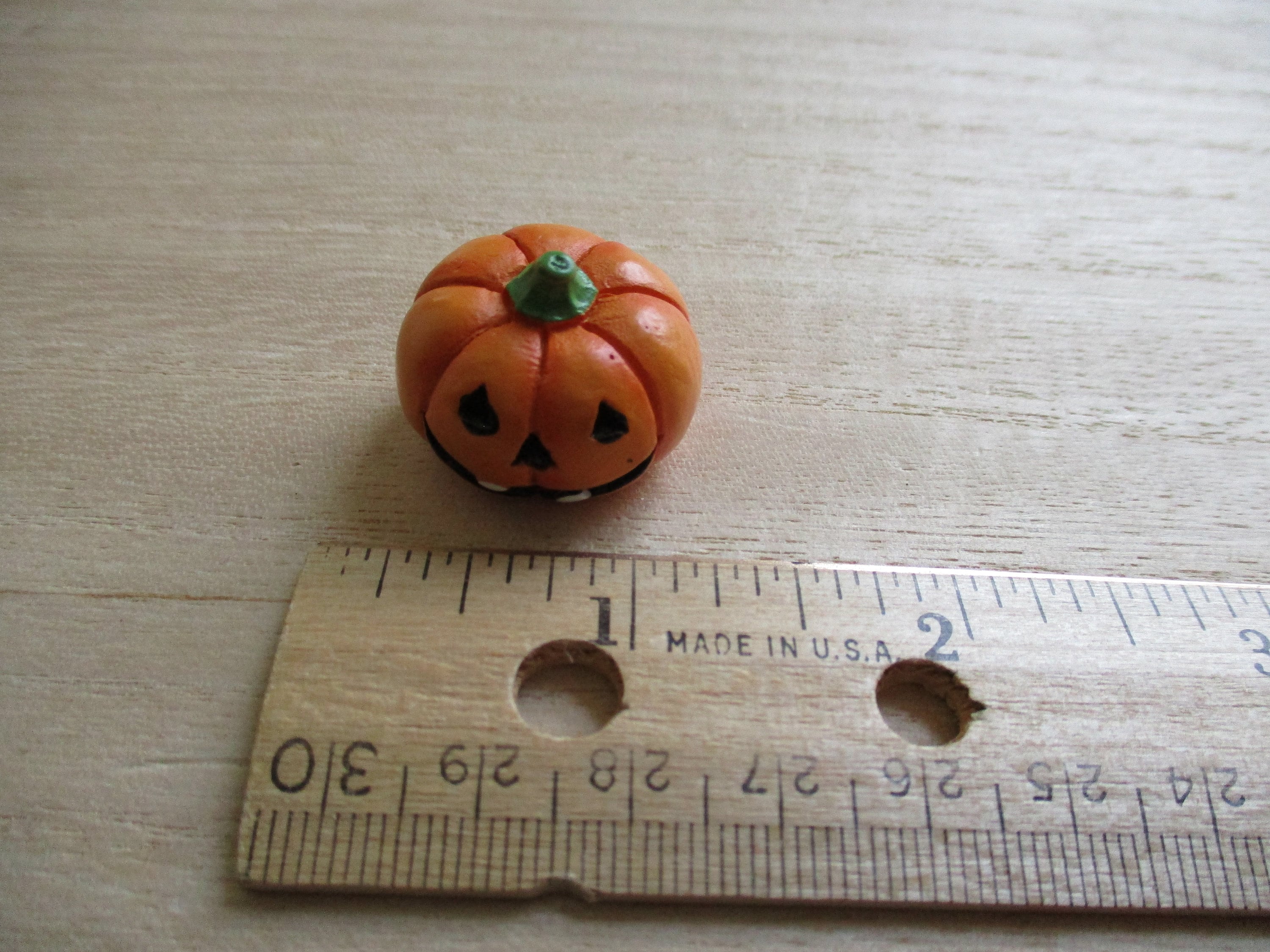 Miniature Jack O Lantern, Mini Hand Painted Pumpkin, Style 25