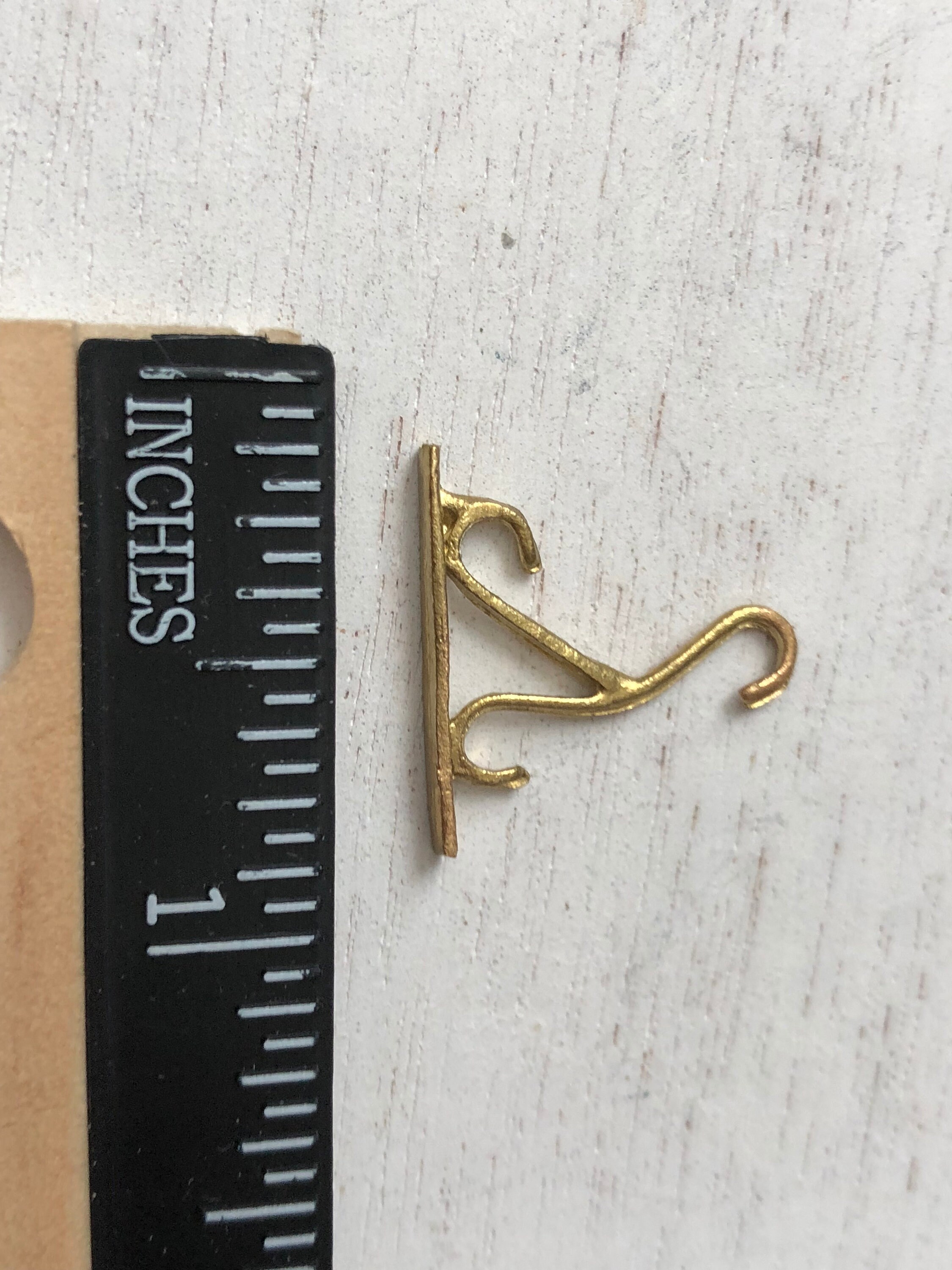 Miniature Plant Hook, Metal Gold Wall Hook, Dollhouse Miniature, 112
