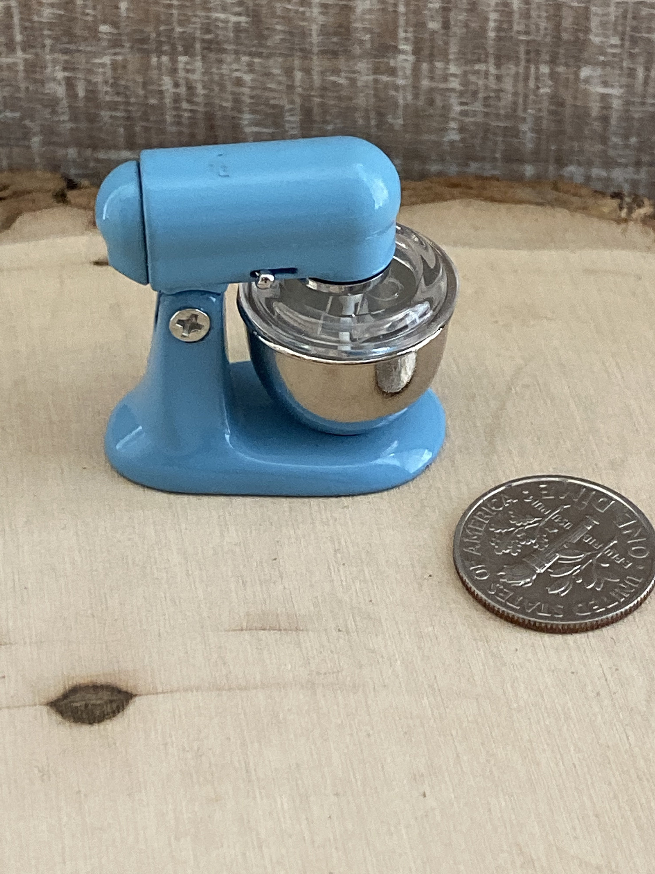 Download Miniature Mixer With Removable Bowl and Spatter Cover, Blue Stand Mixer, Dollhouse Miniature, 1 ...