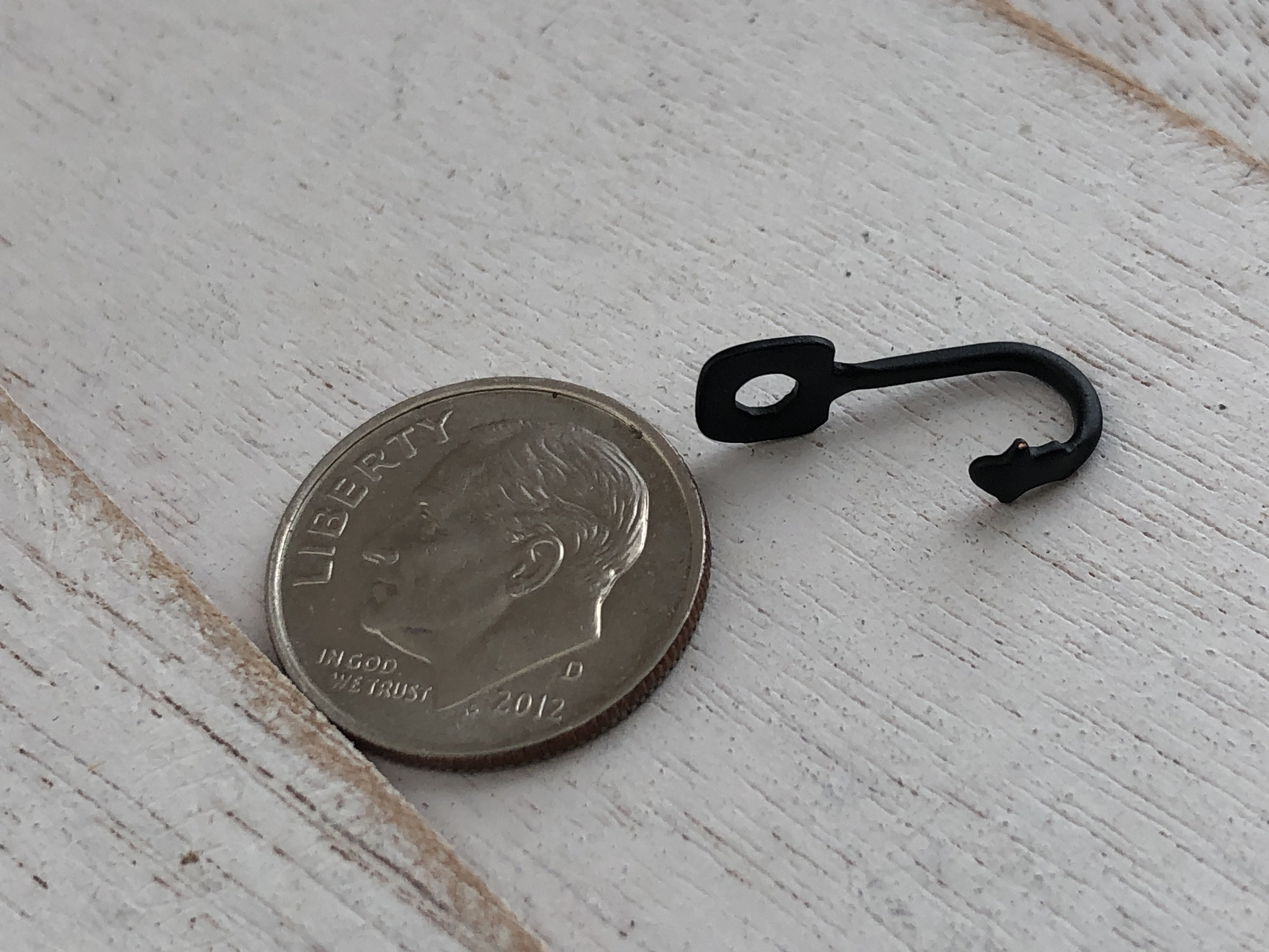 Miniature Pot Holder Hook, Black Wall Hook, Dollhouse Miniature, 112