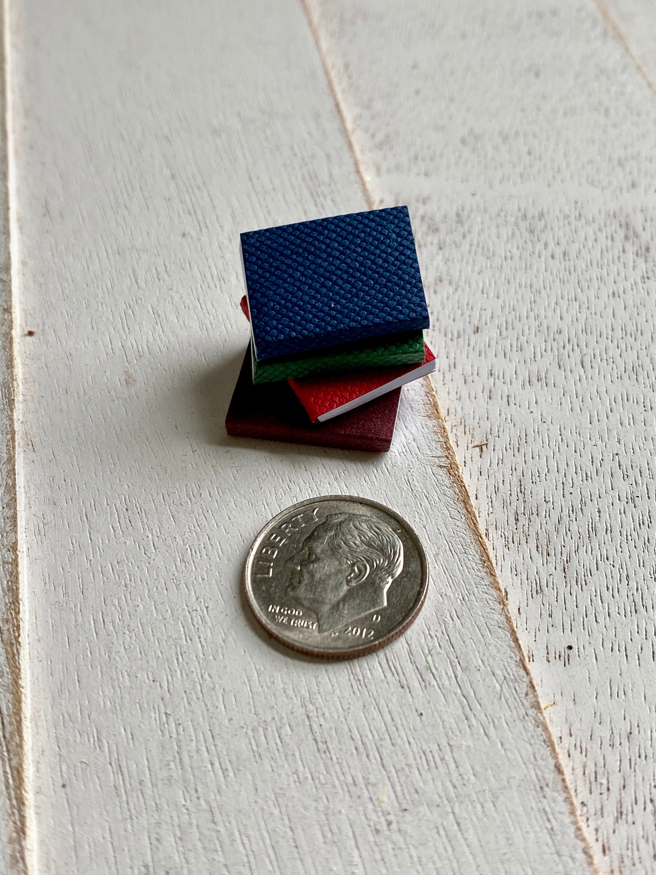 Miniature Books Set of 4 Blank Pages Dollhouse Miniatures | Etsy