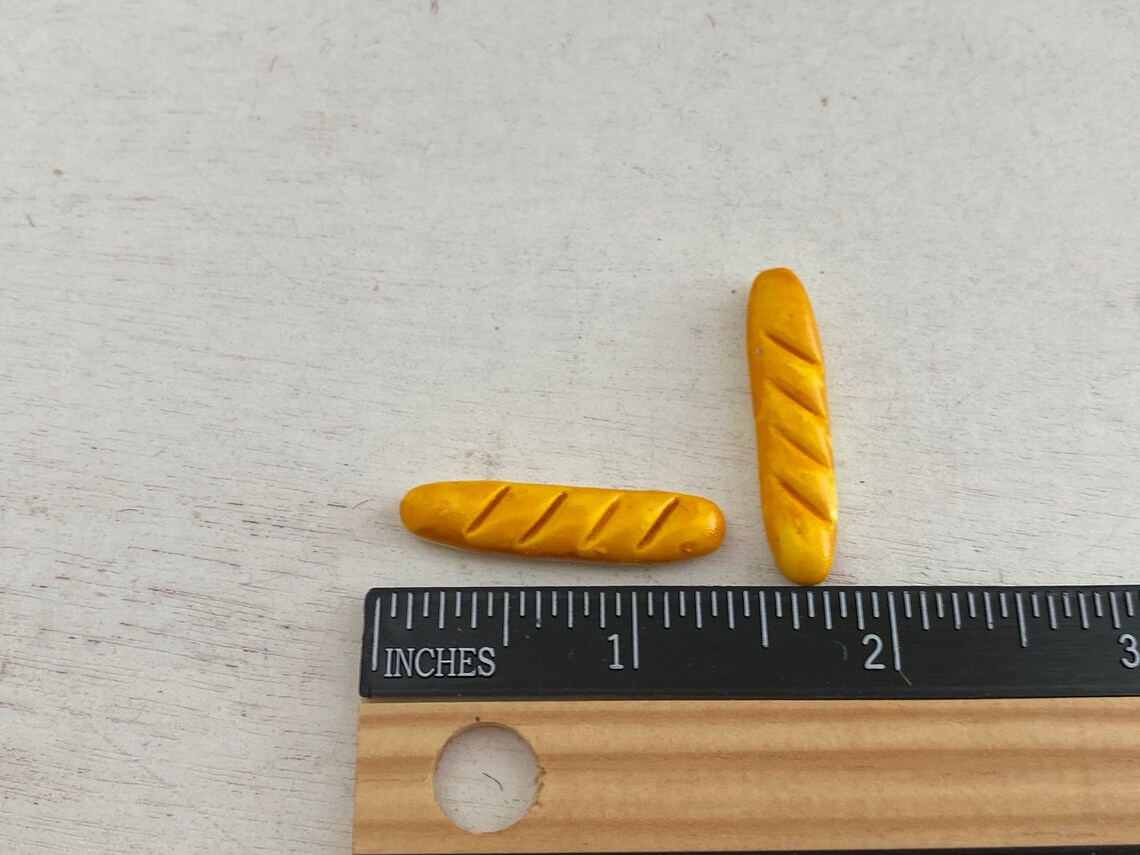 Miniature Bread Mini French Bread Loaves 2 Pieces Dollhouse Etsy