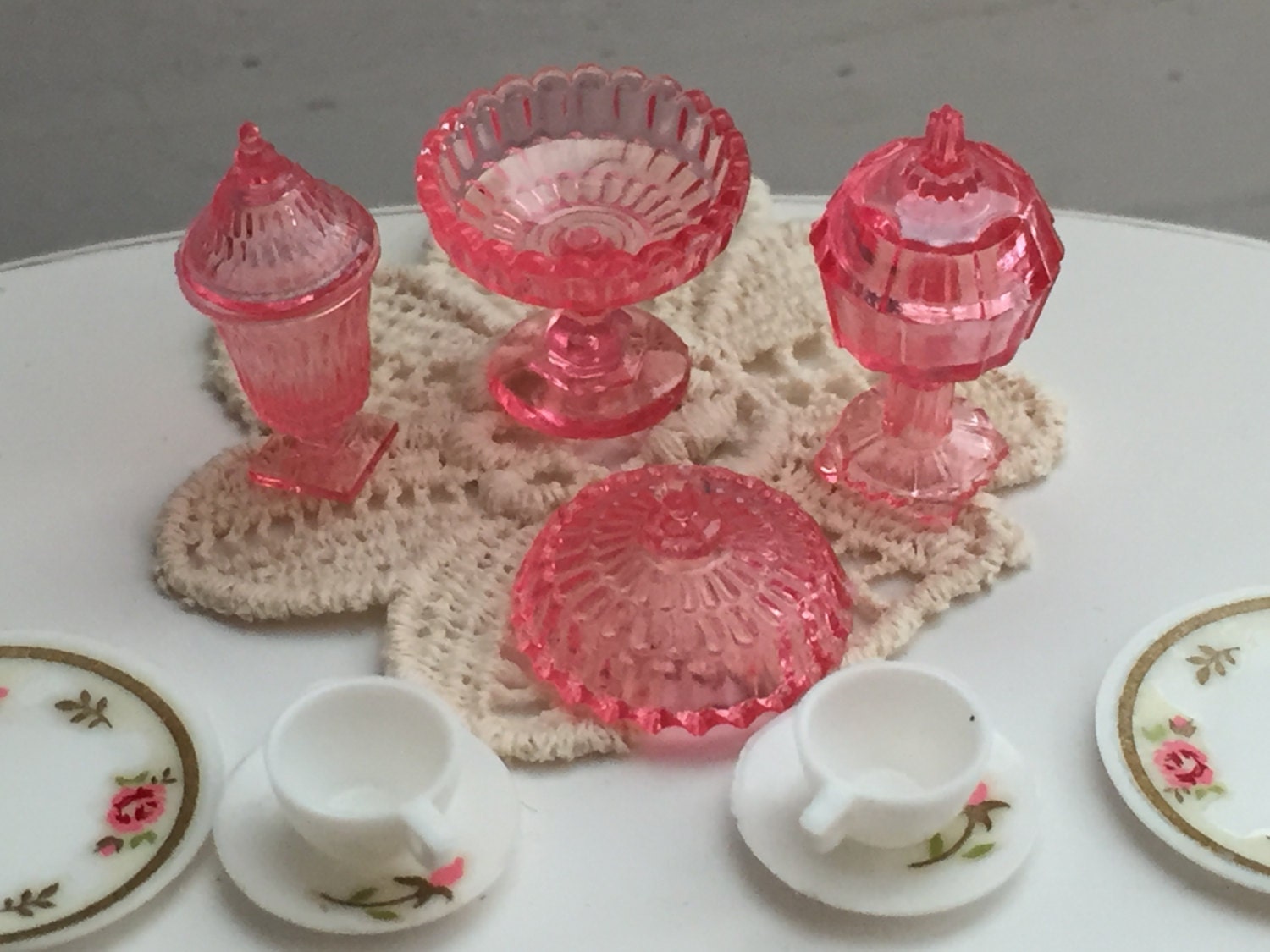 Candy Dish Set, Dollhouse Miniatures, 112 Scale, Dollhouse Accessories