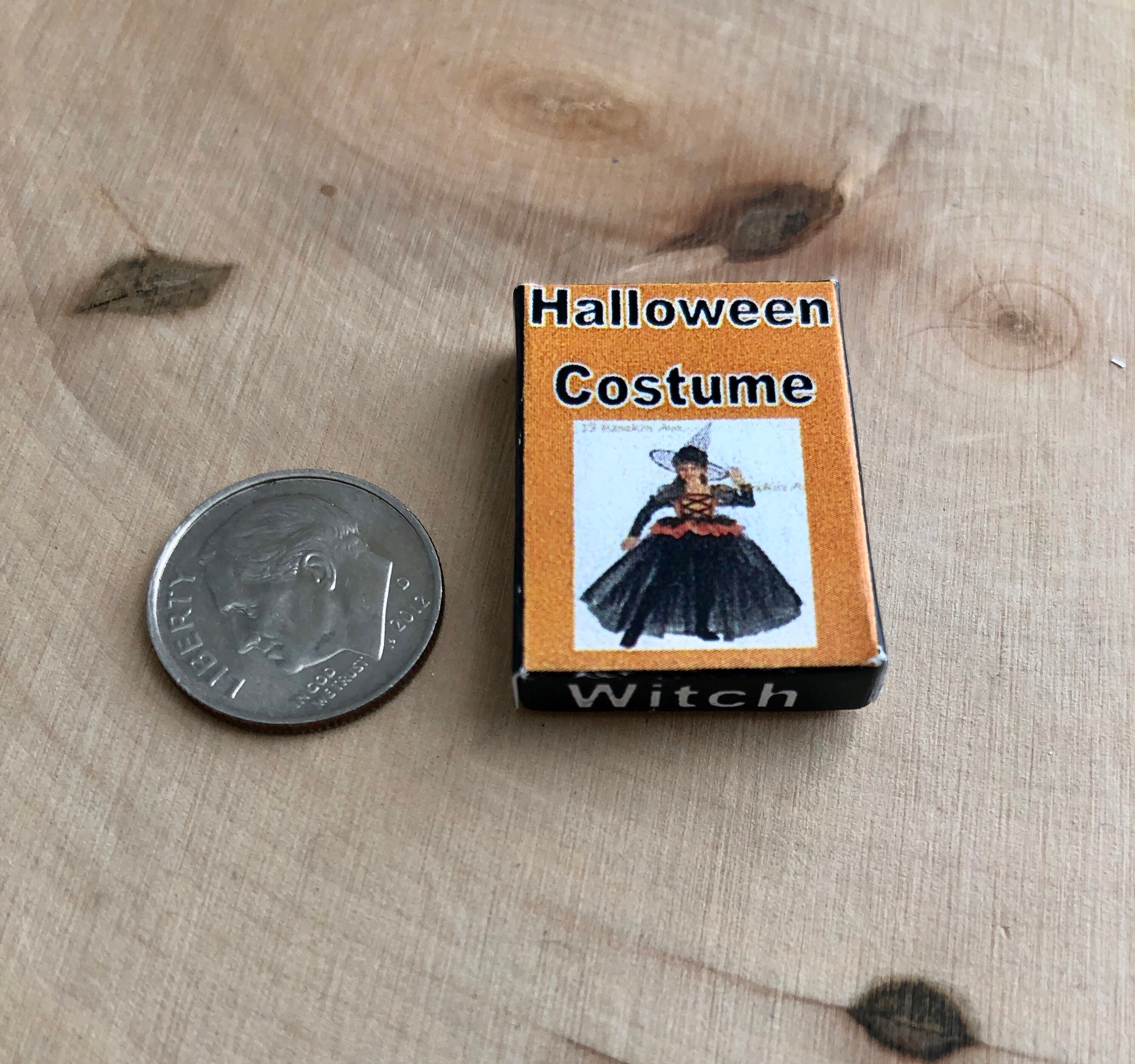 Miniature Witch Costume Box, Mini Halloween Costume Box, Dollhouse
