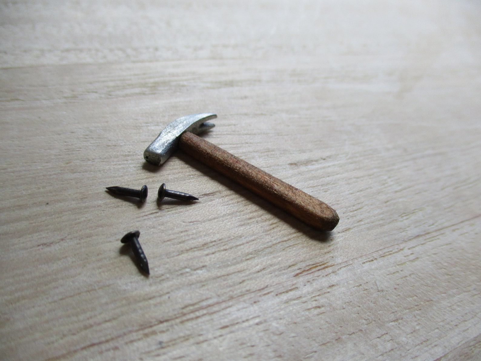 Miniature Hammer and Nails Set Handcrafted Claw Hammer and 3 Etsy