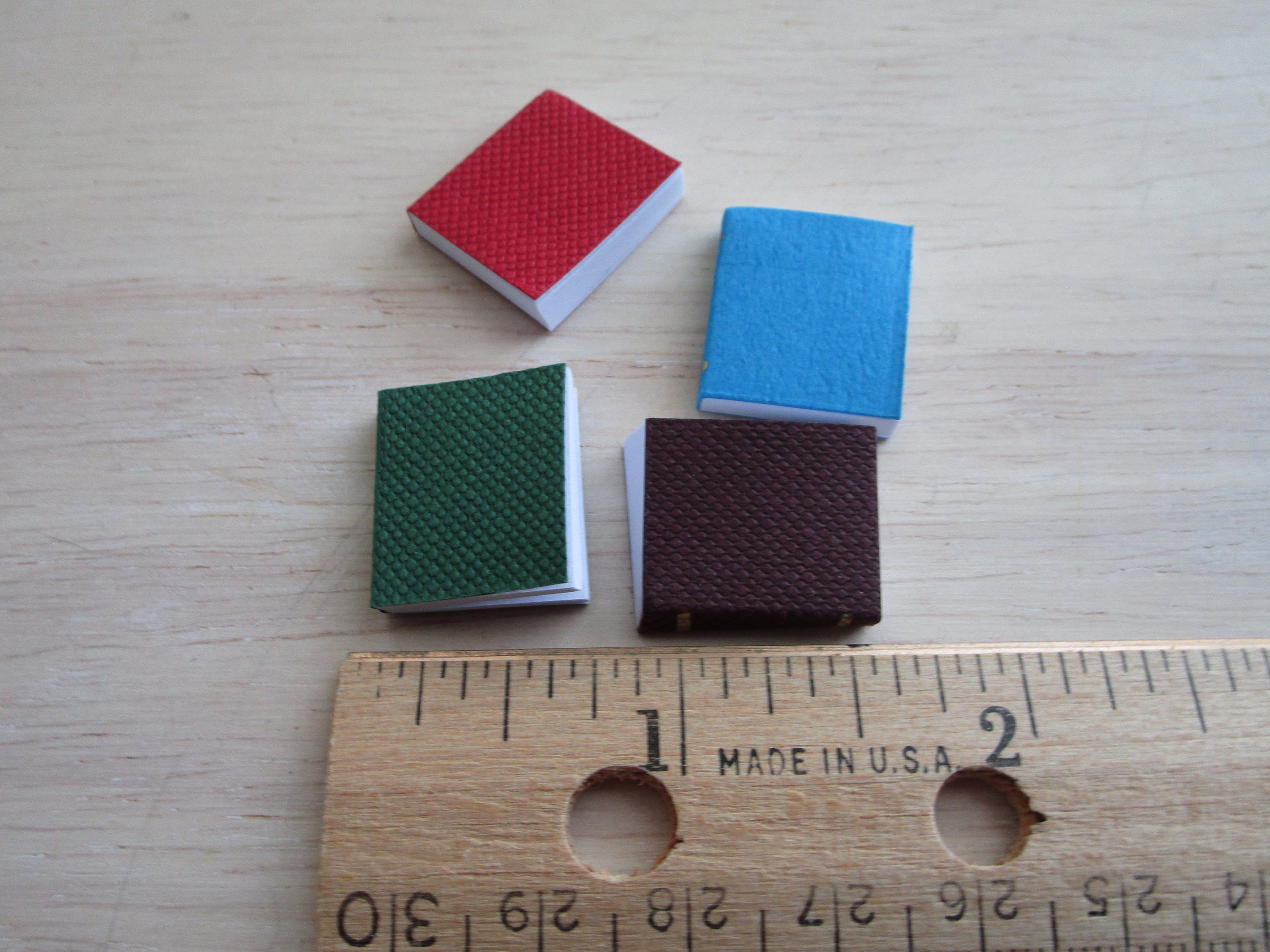 Miniature Books Set of 4 Blank Pages Dollhouse Miniatures | Etsy