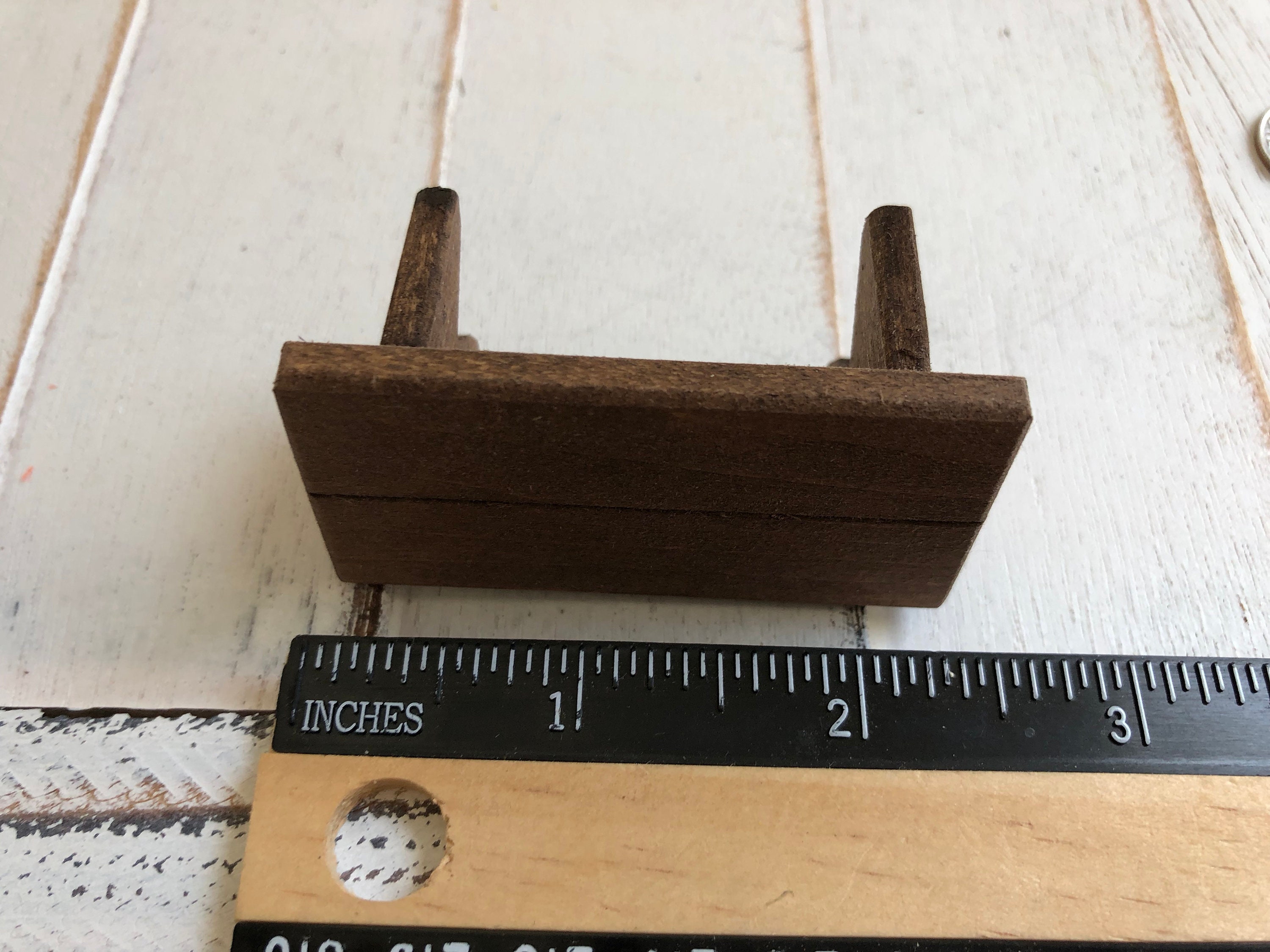 Miniature Wood Bench, Hand Crafted Mini Wood Bench, Dollhouse Miniature