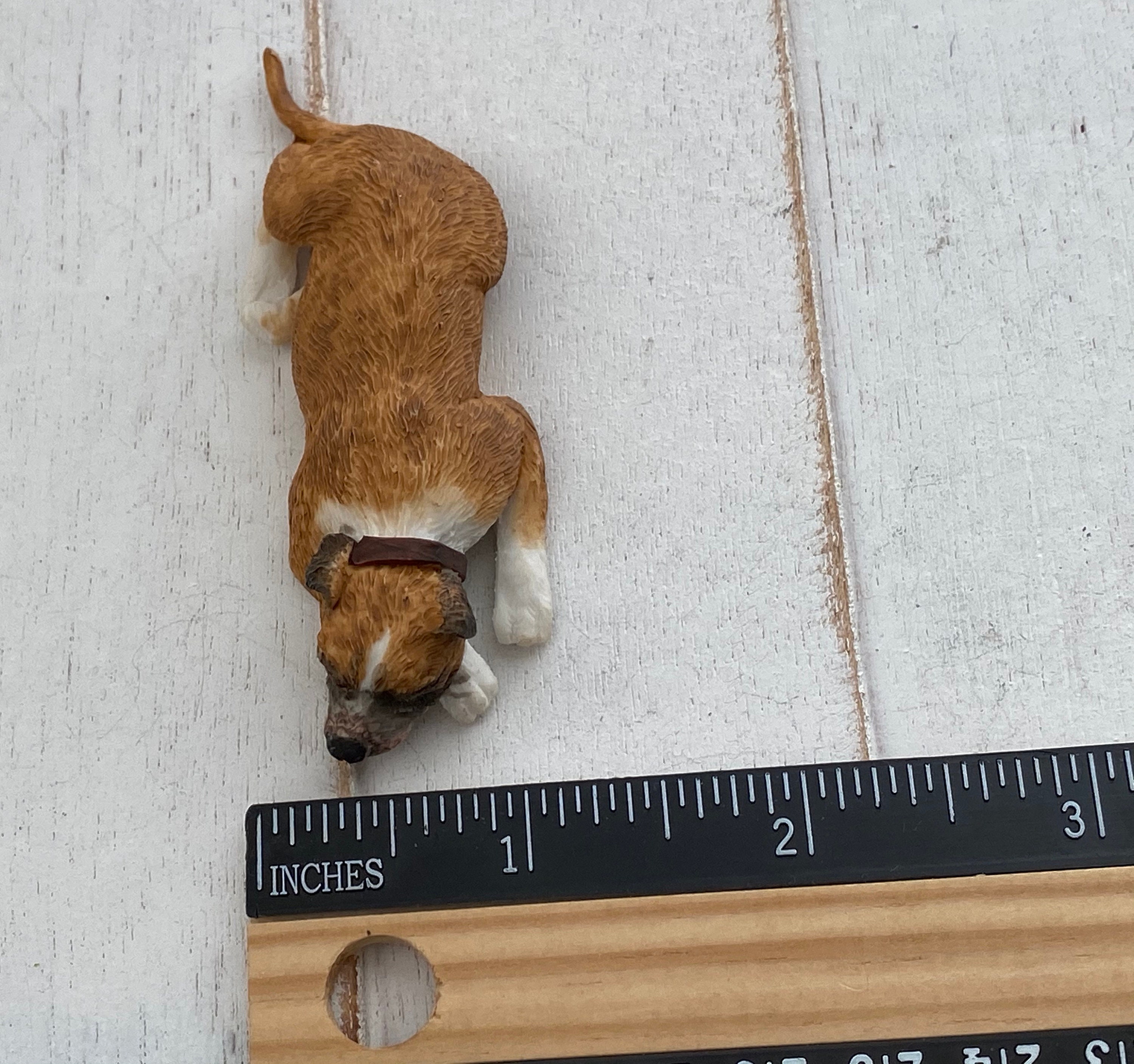 Miniature Dog Figurine, Miniature Boxer, Laying Down, Style 47