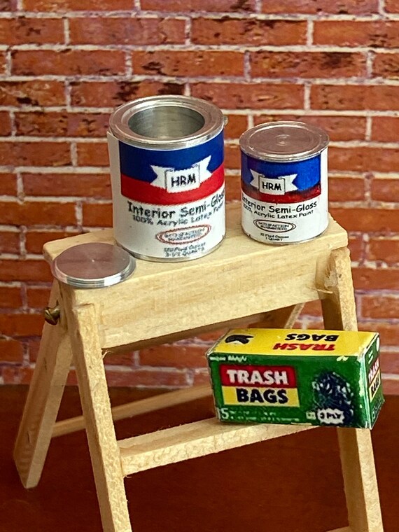 Miniature Paint Can Set 2 Piece Set Mini Cans Dollhouse | Etsy