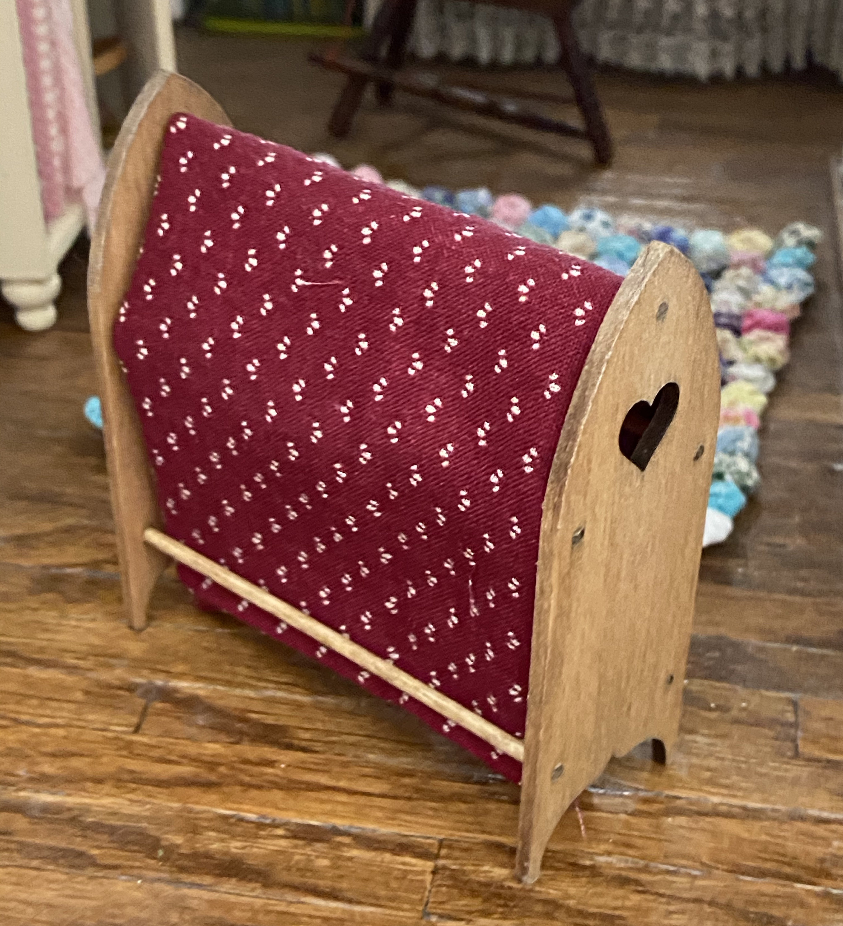 Miniature Quilt Rack, Mini Wood Handcrafted Quilt Stand, Dollhouse